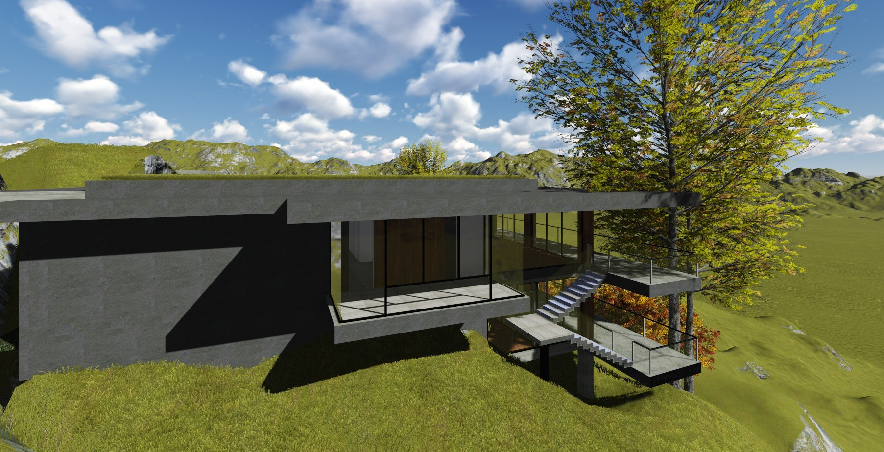 山间周末度假屋设计-10