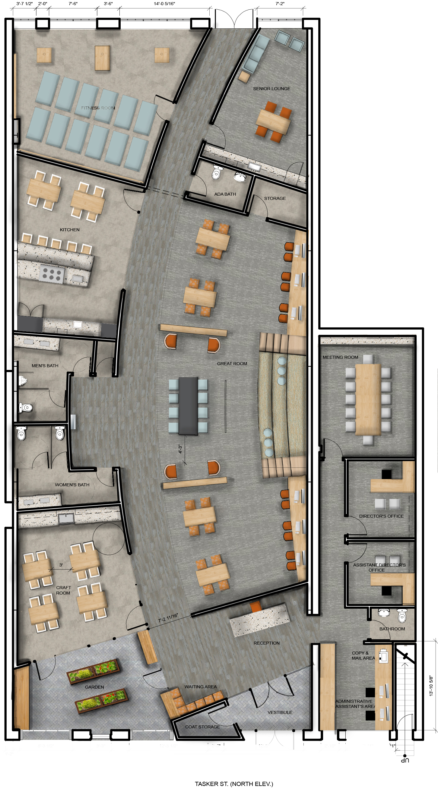 Tasker Street mentor center | 橙蓝灰三色打造温馨老少共享空间-5