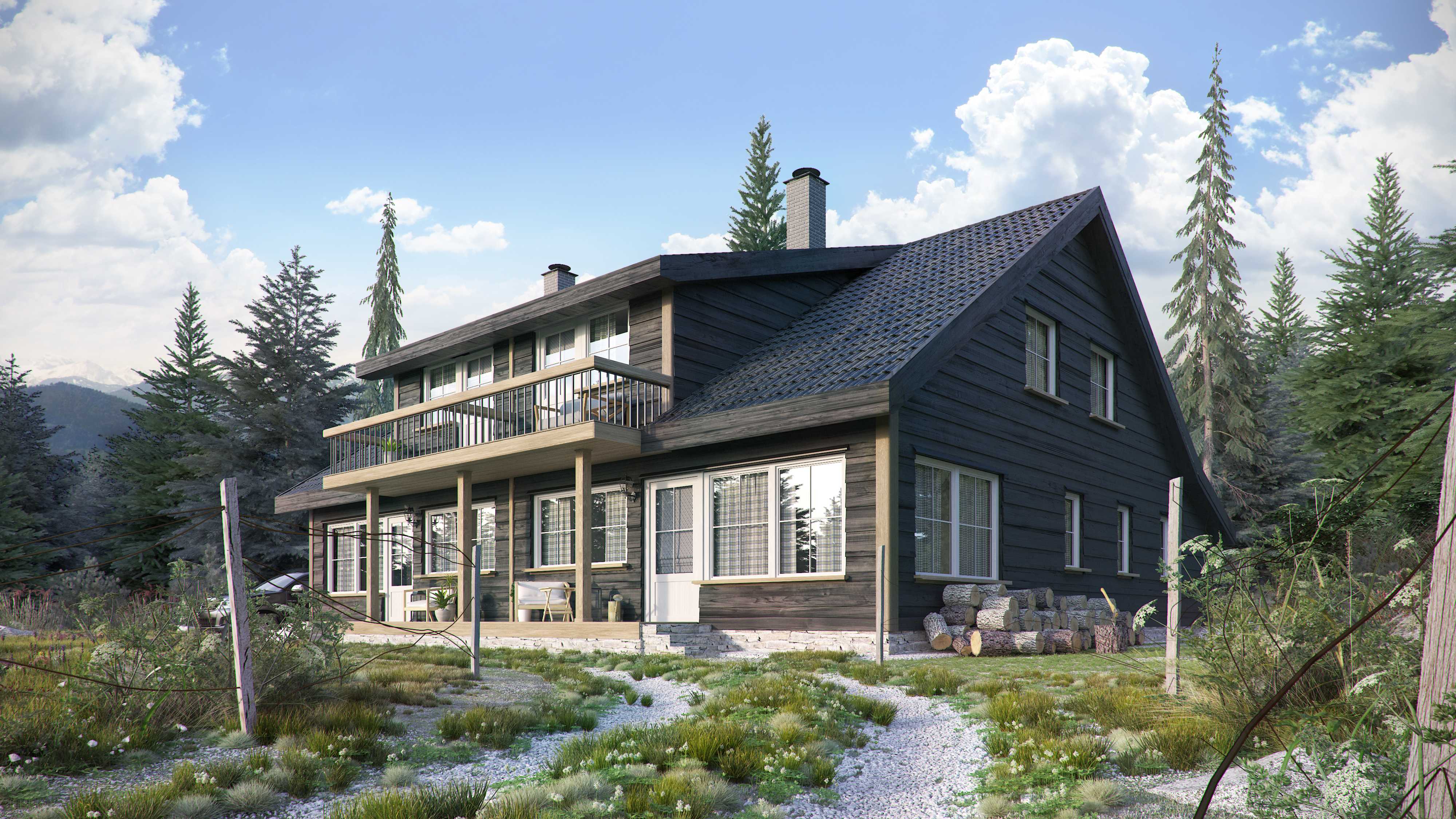 挪威森林中的宁静木屋-7