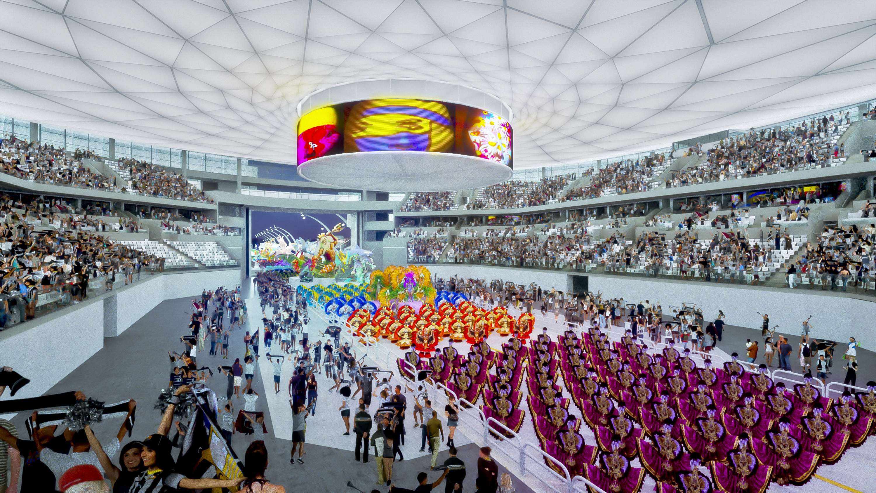 巴西里约热内卢桑巴舞庆典广场多功能运动场馆设计-7