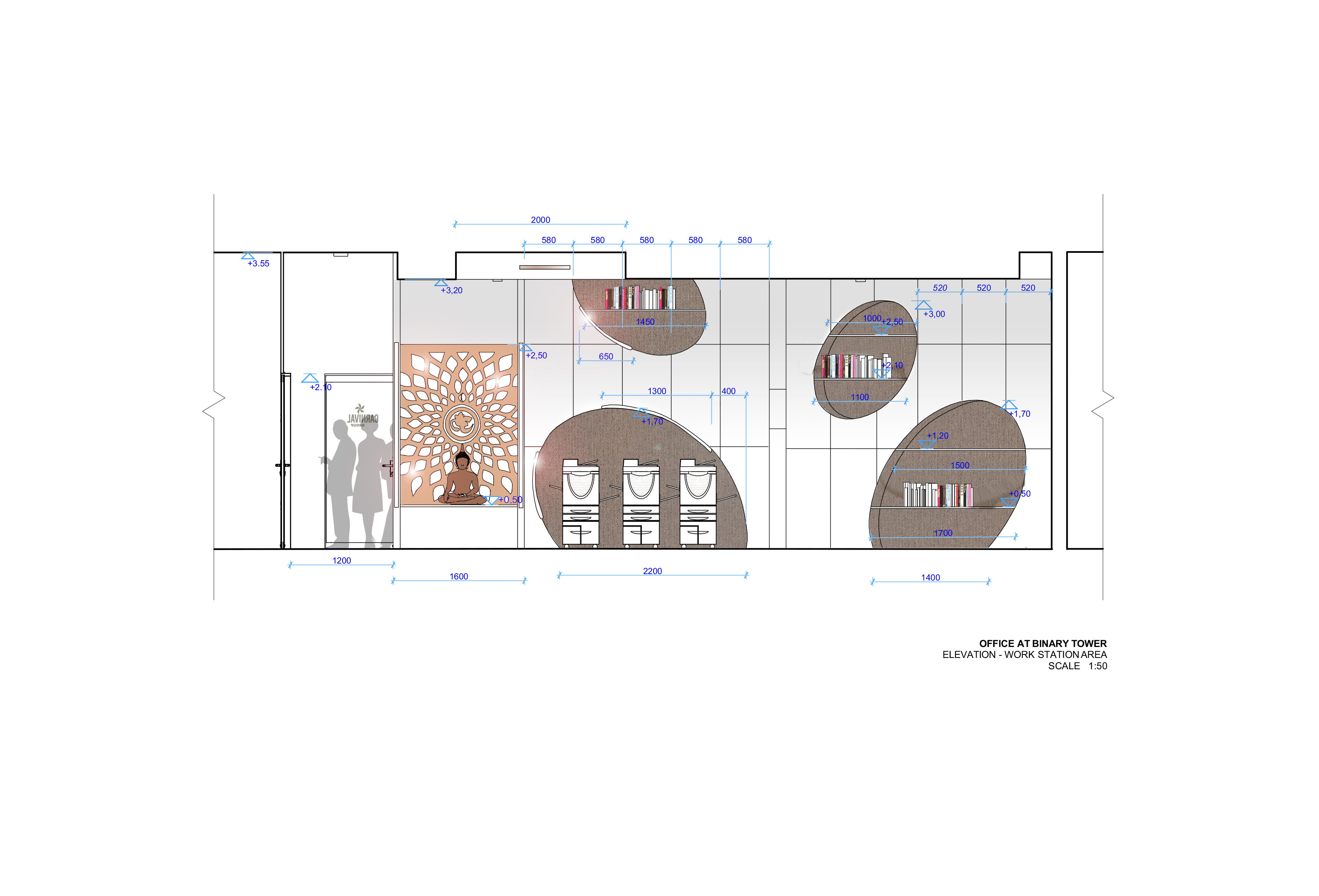 迪拜 binary tower 奢华办公空间设计-11