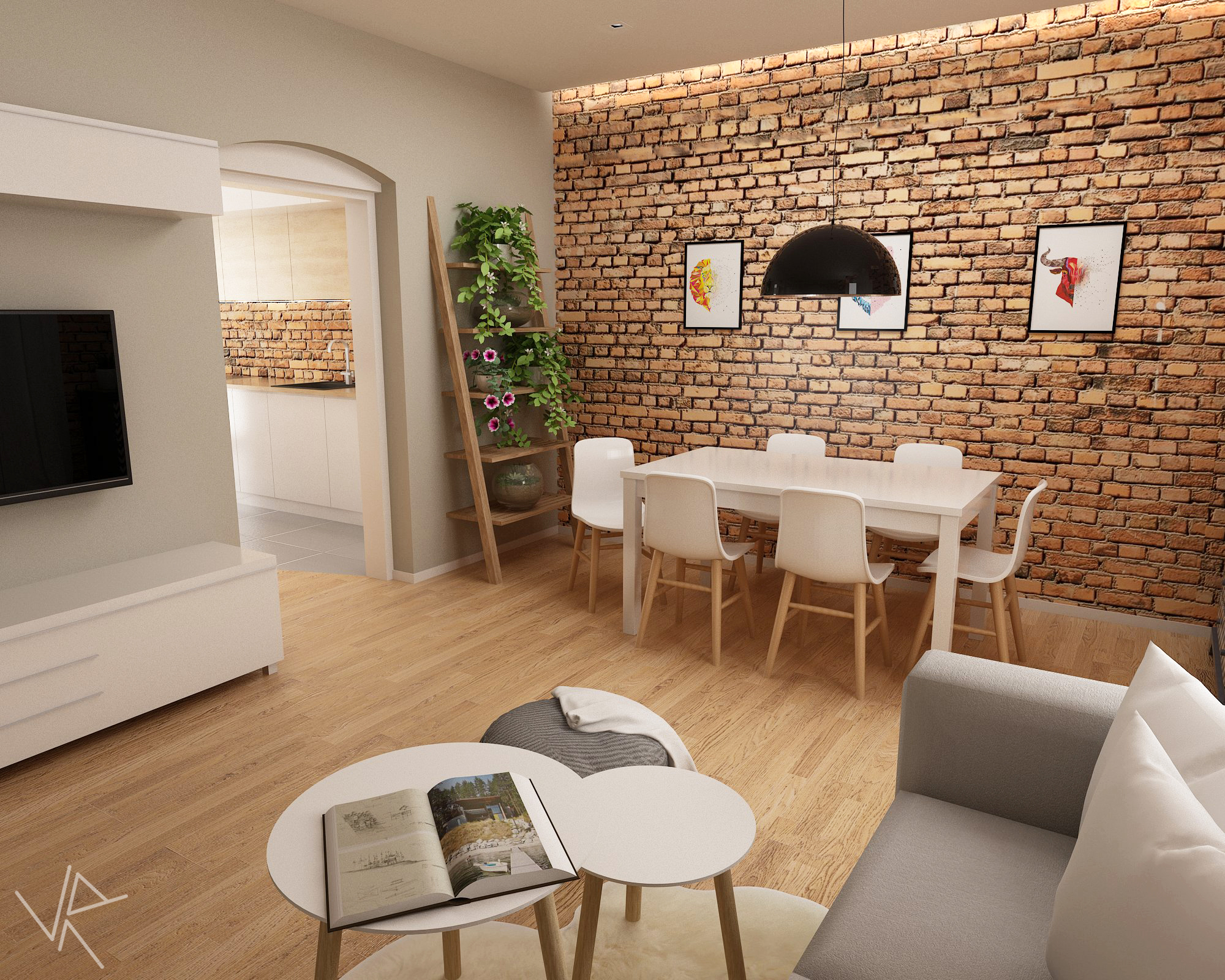 现代都市厨房客厅设计实例-2