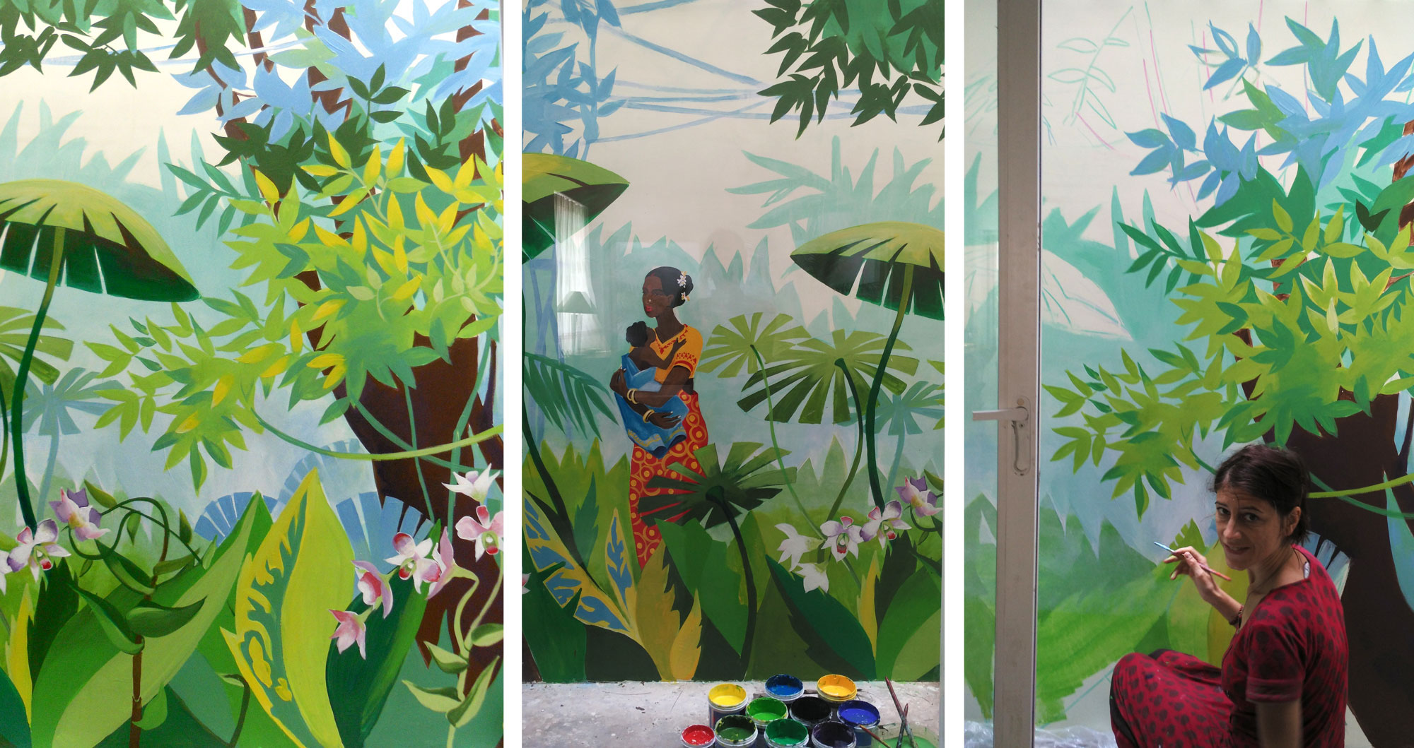 法式热带森林壁画-7