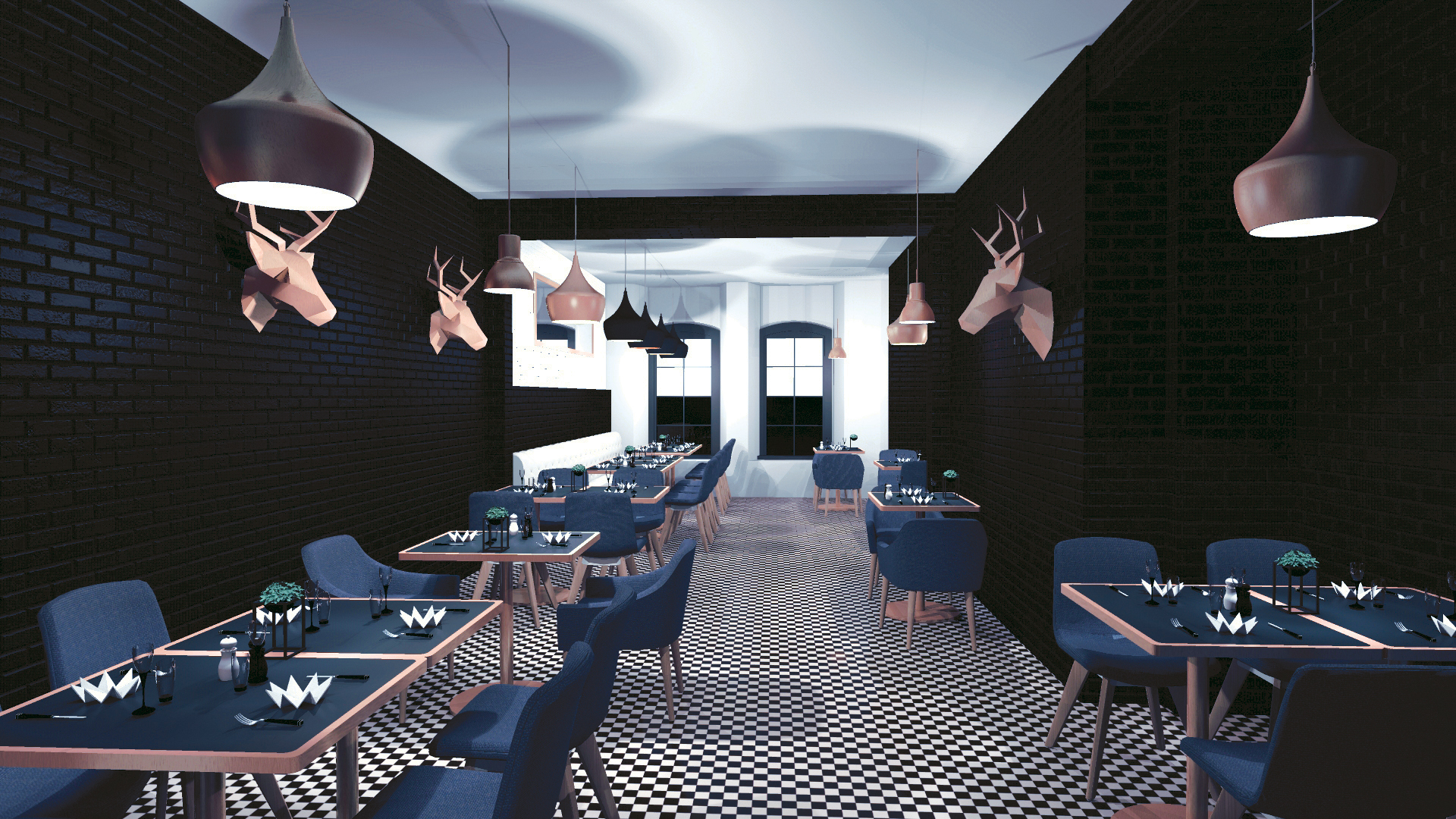 "My Deer"餐厅 | 黑白对比的精致空间-14