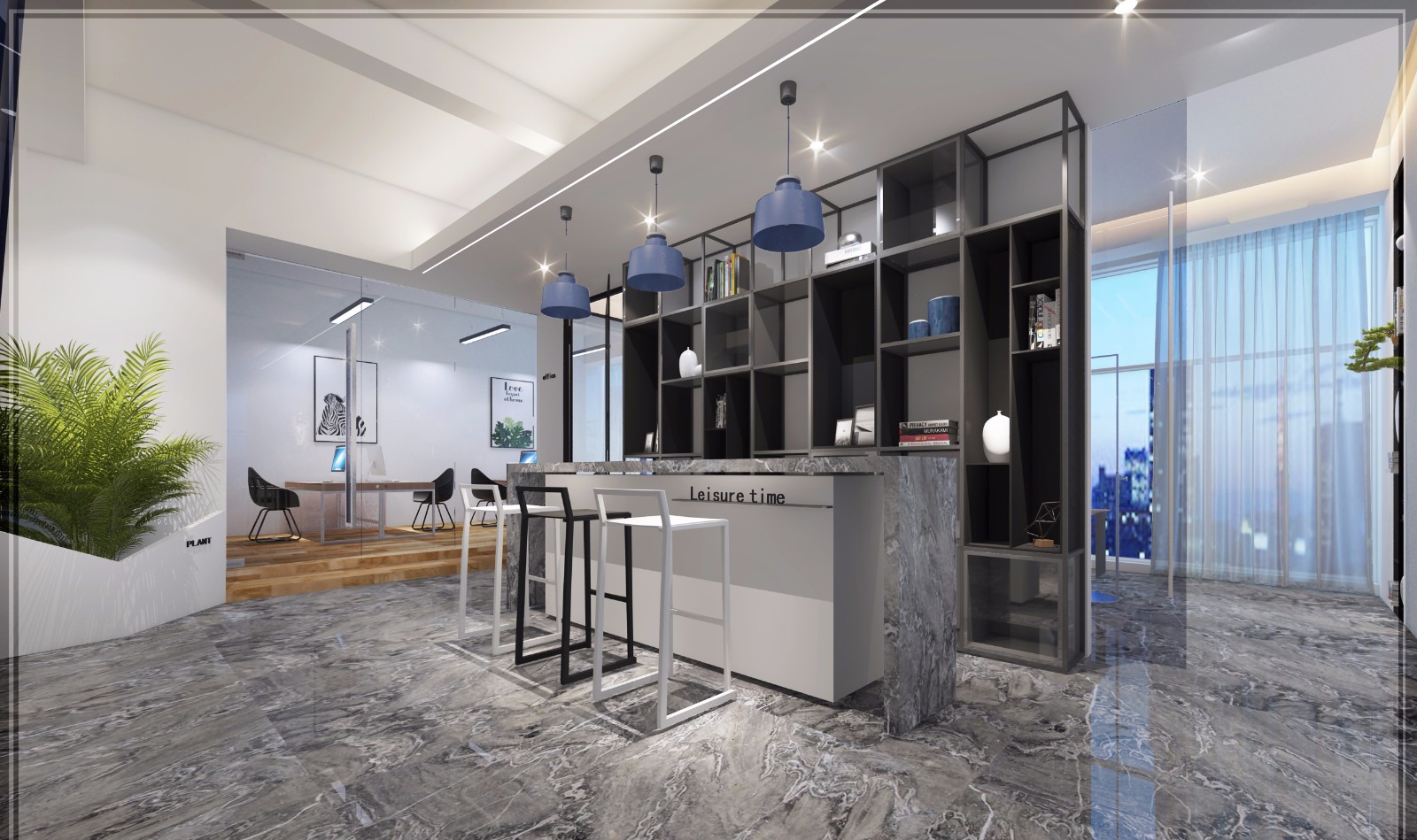 现代简约办公空间-4