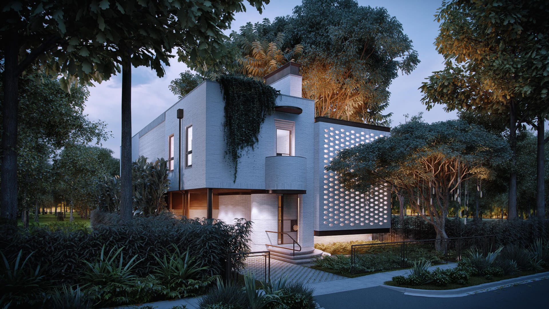 绿意环绕的现代宜居别墅-1