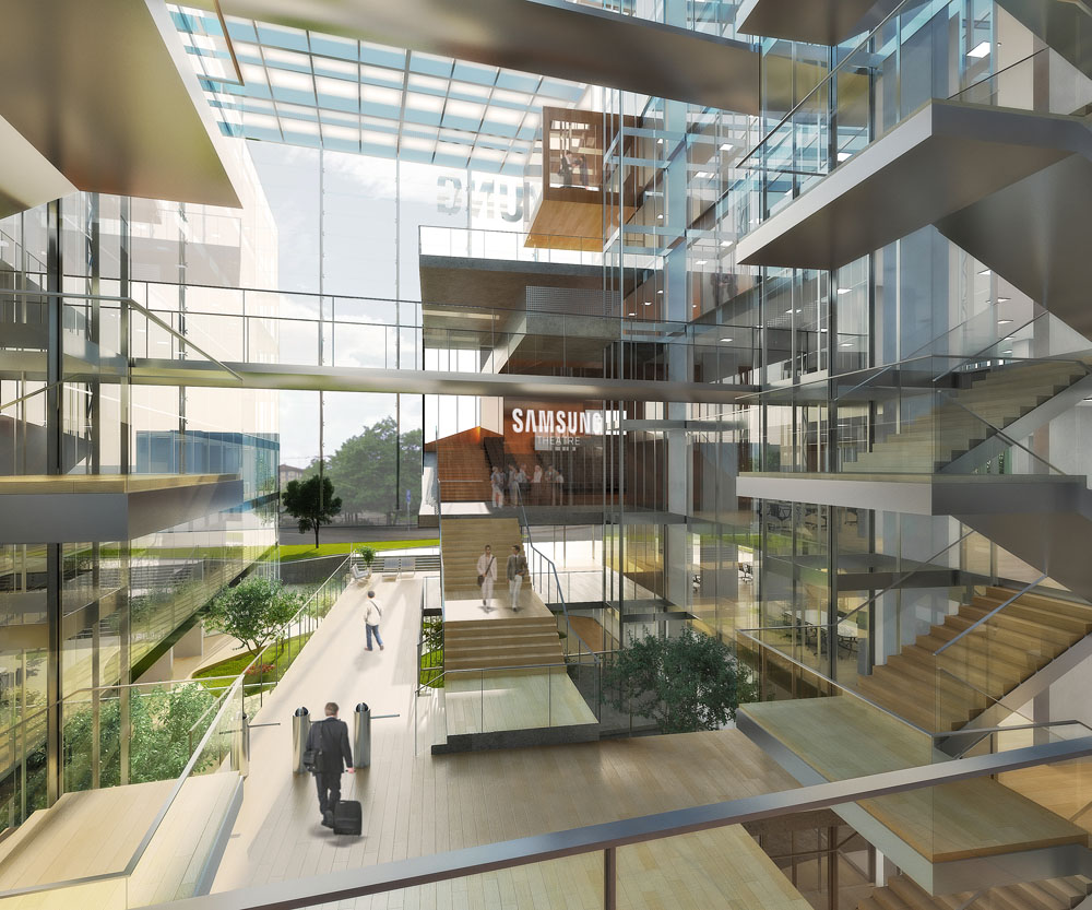 三星米兰总部大楼设计 | 双厂房建筑群打造公共广场-5