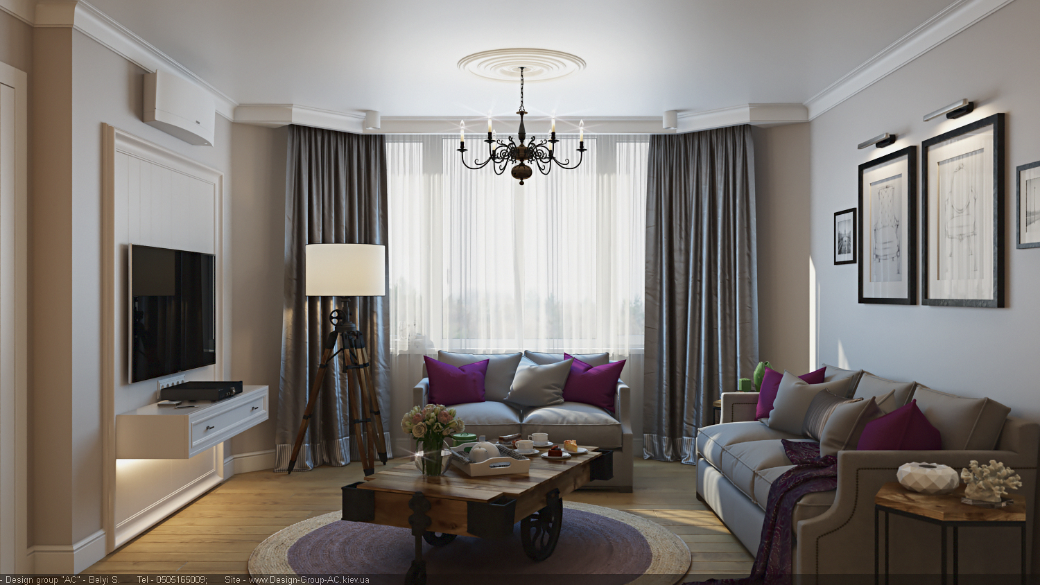 乌克兰基辅私人公寓⑥，现代简约风格客厅-8