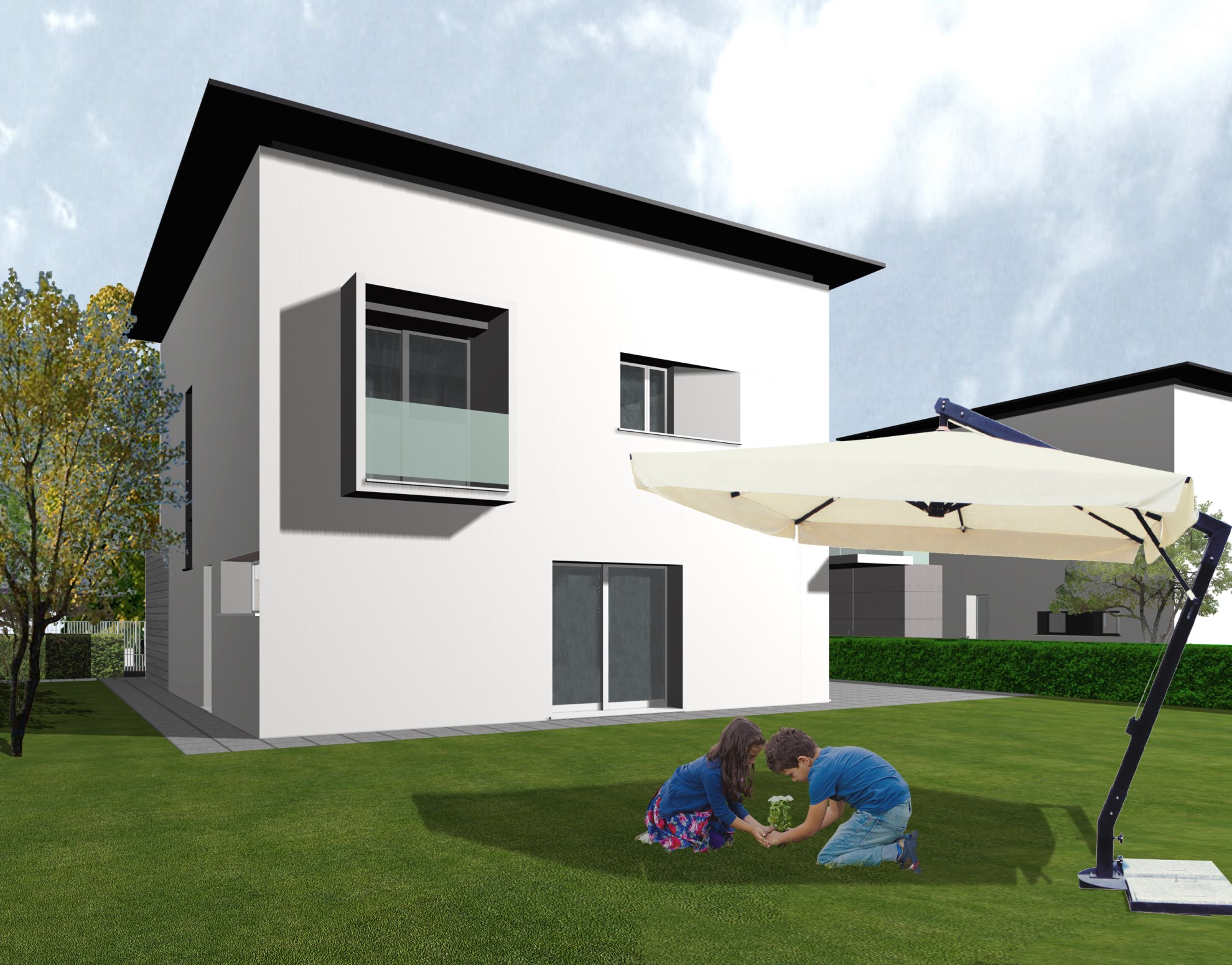 简约风格的三户独立别墅设计-12