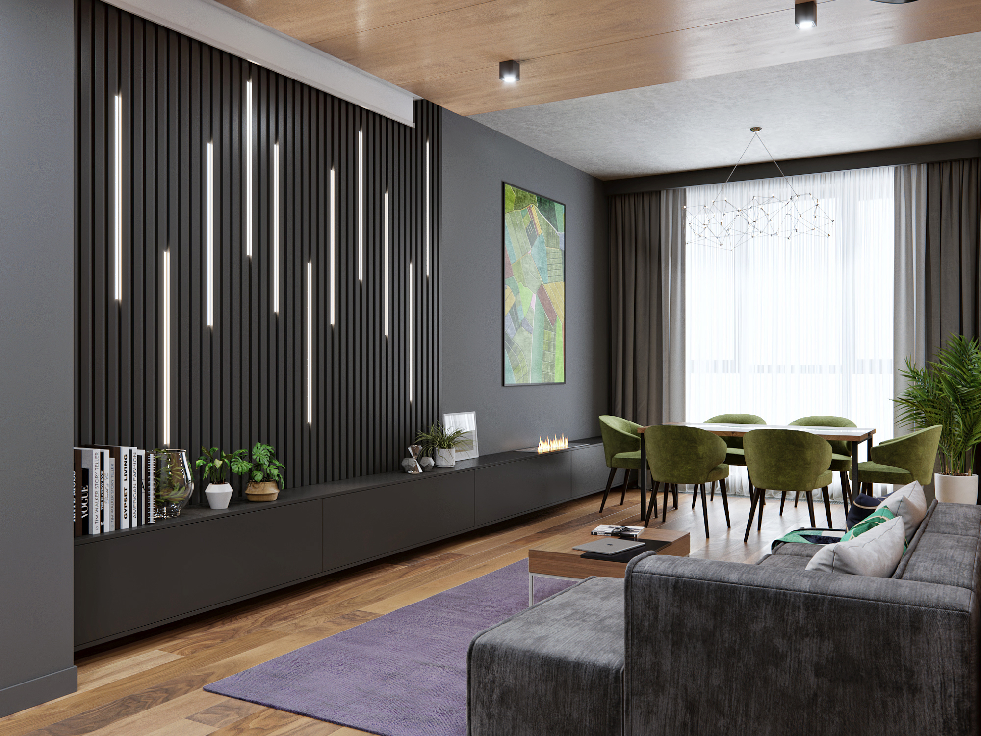 莫斯科 116 平米暗黑系室内设计-3