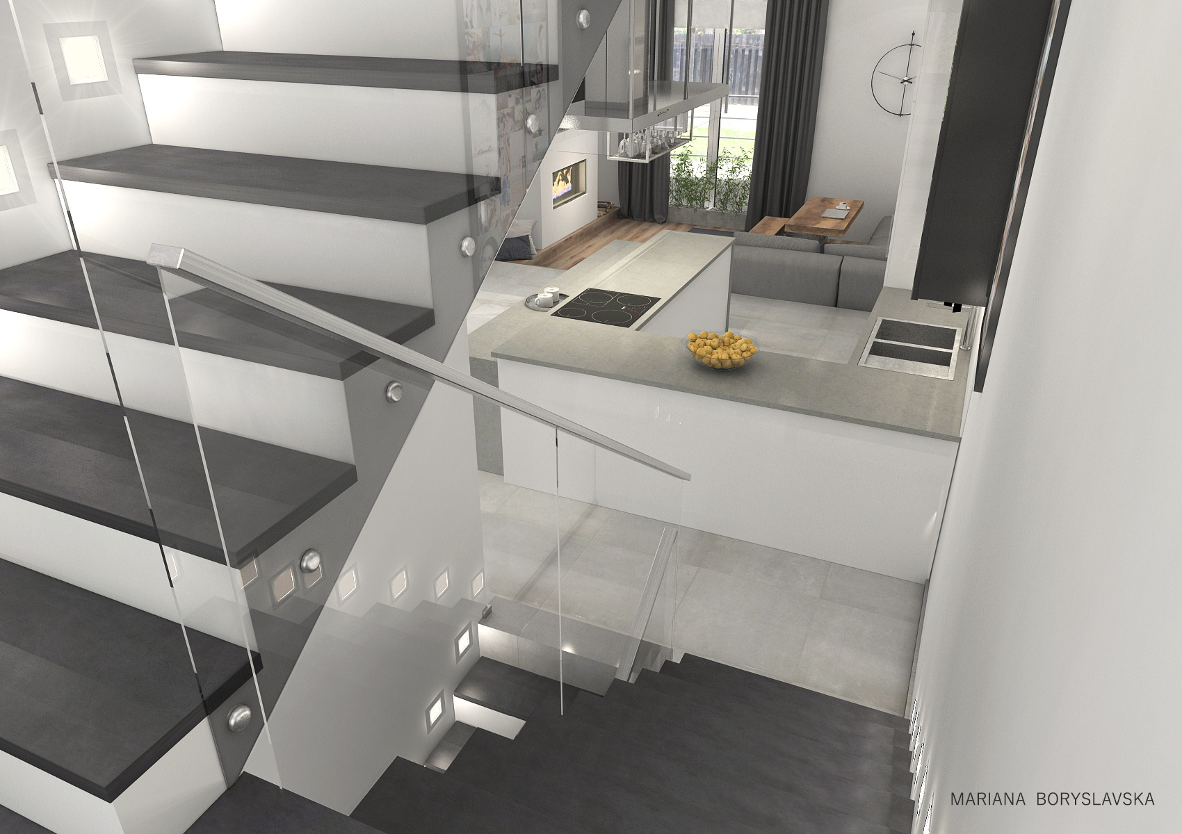 基辅 147 平米联排别墅现代室内设计-15