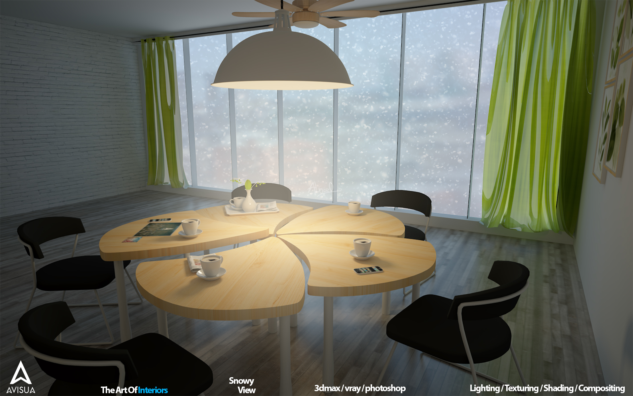 Architecture - Room / Round Modern Table-11