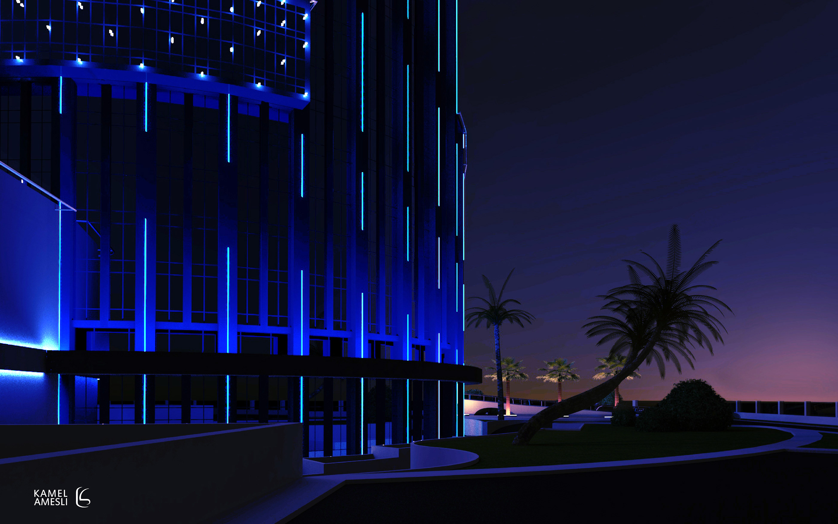 Sonatrach 总部大楼外墙灯光设计-5