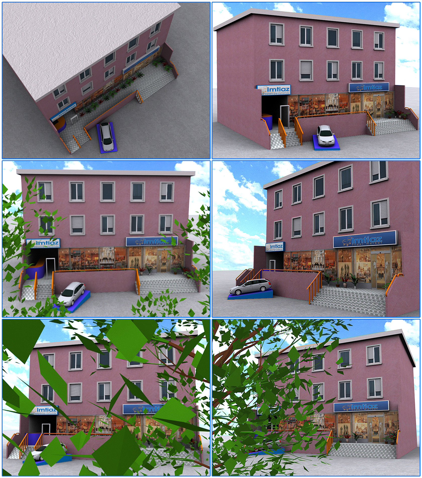 3d Exterior Office Buildings & Shopping Malls-3