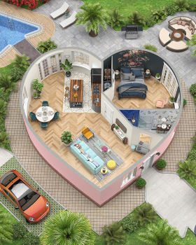 爱情鸟巢——情人节房地产创意广告设计