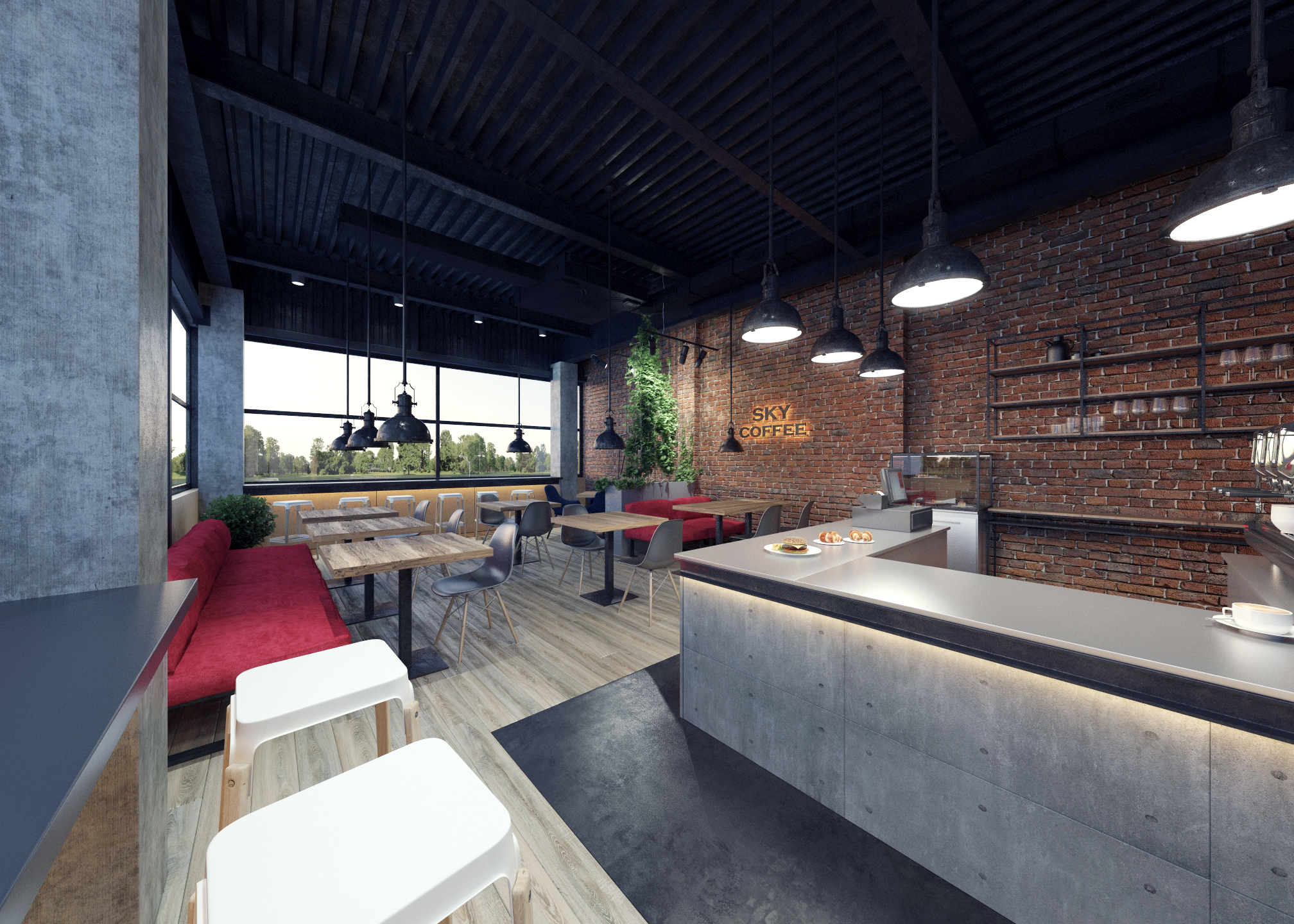 乌克兰航空城 SKY COFFEE 厅，Bulatov 的现代设计-5