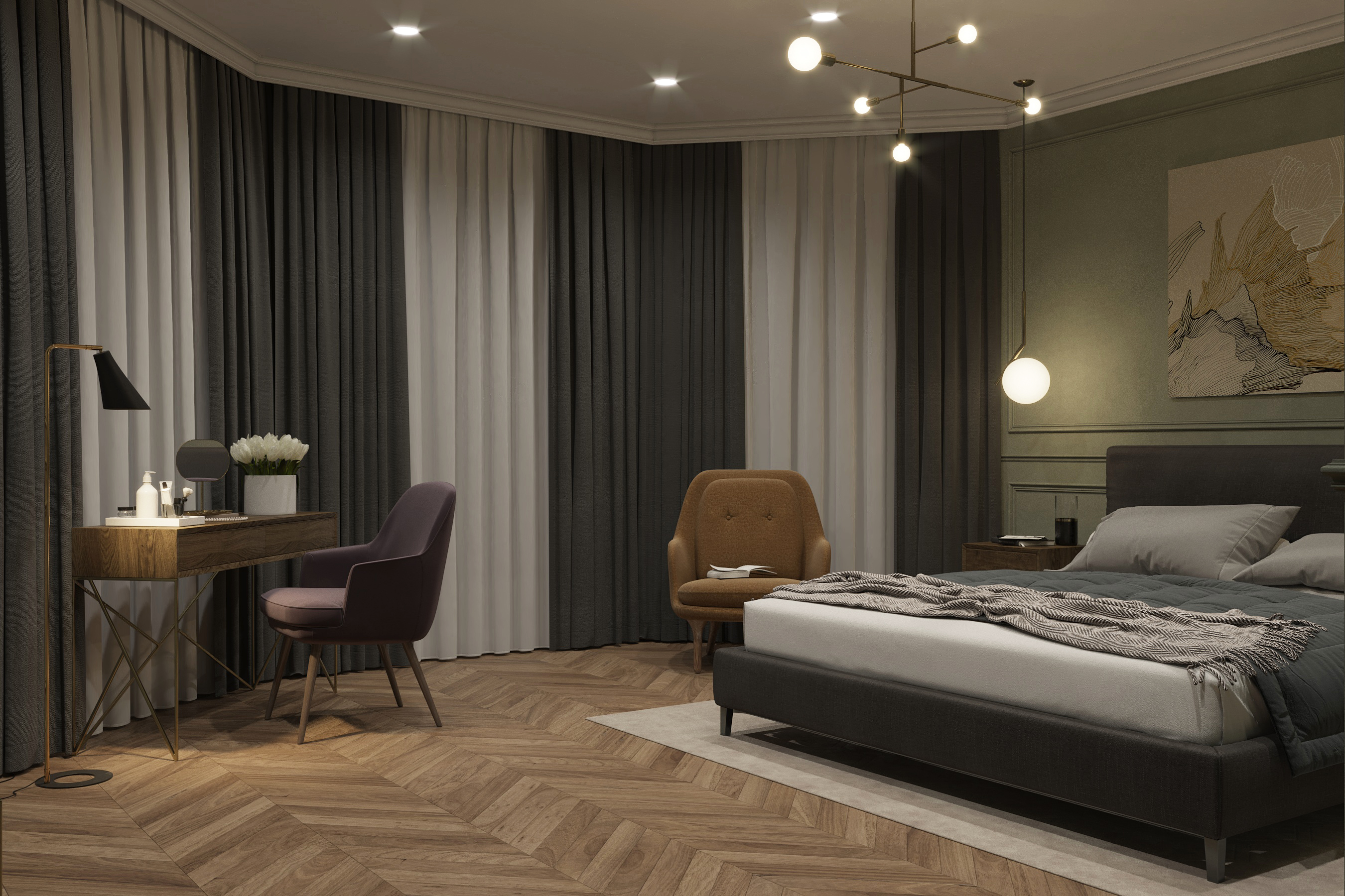 俄罗斯家庭住宅二楼现代与古典的完美融合-5