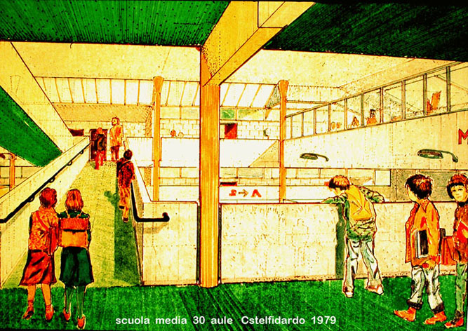 1979 年未实现的校园设计 | 30 教室与集体活动区的综合体-1