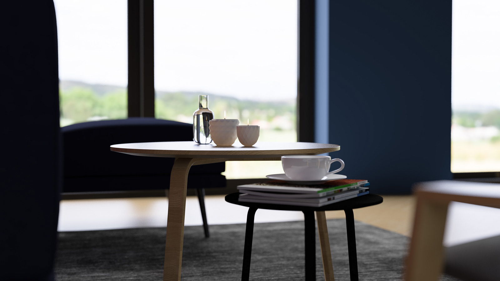 梦幻北欧风，海军蓝餐厅设计-11