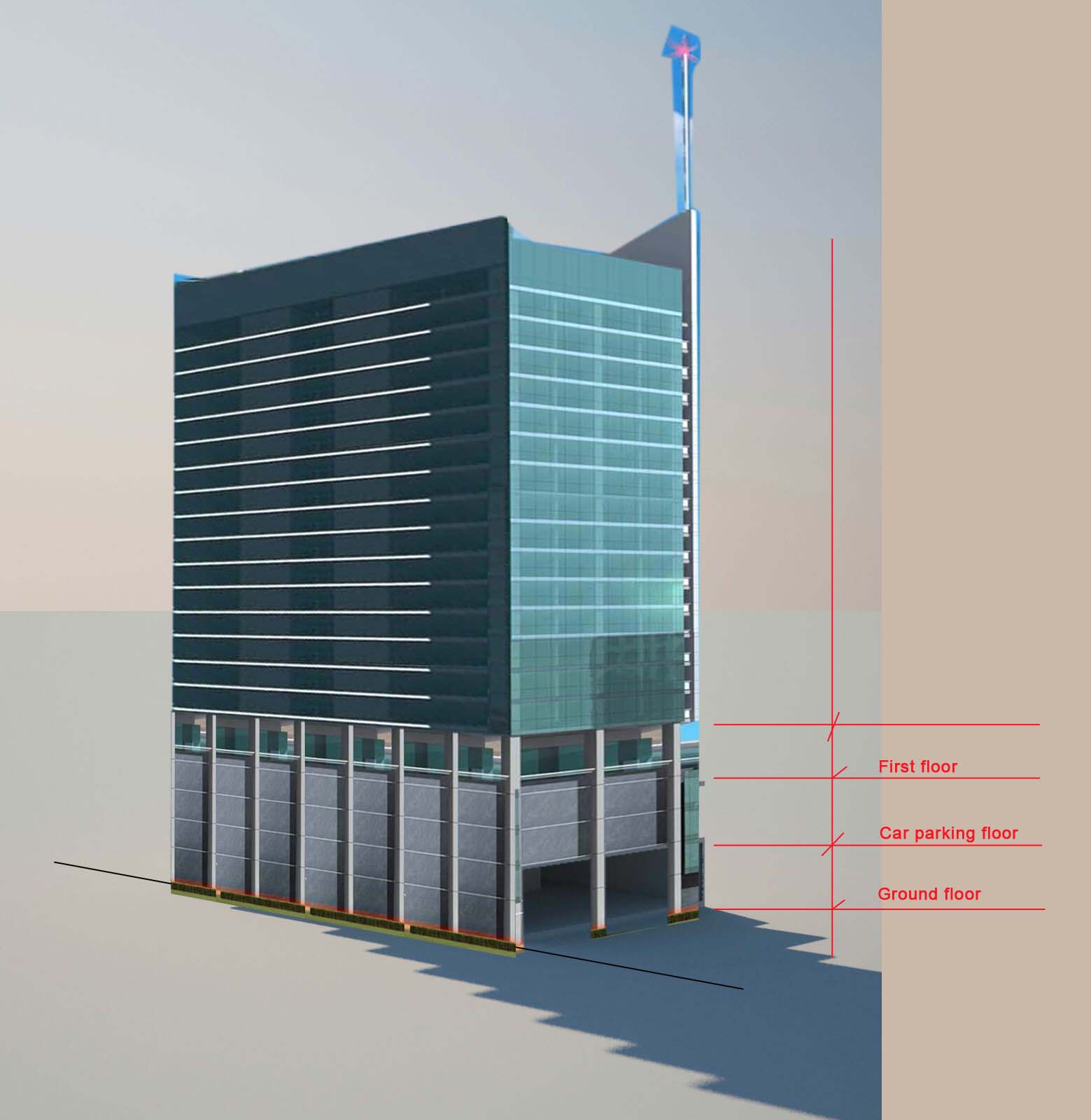 2017 年完成的 Kuwaiti 投资者私人办公大楼室内设计-1