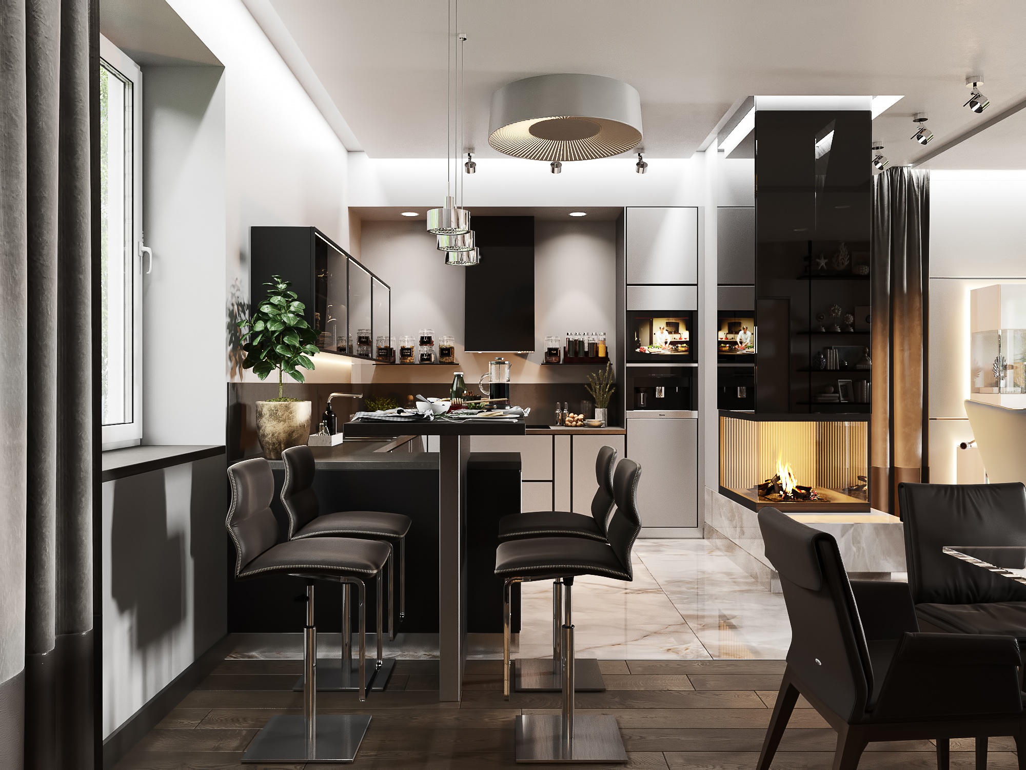 莫斯科 70 平米私人住宅客厅设计-9