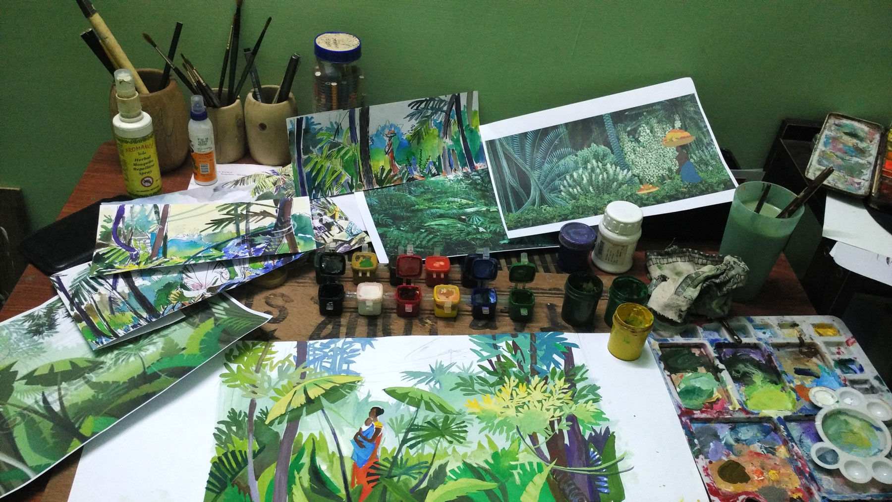 法式热带森林壁画-1