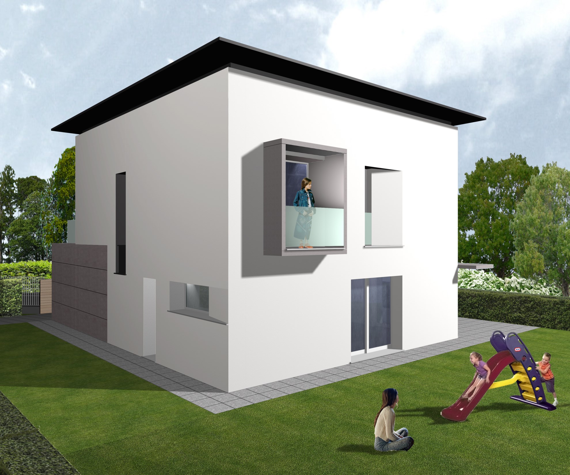 简约风格的三户独立别墅设计-4