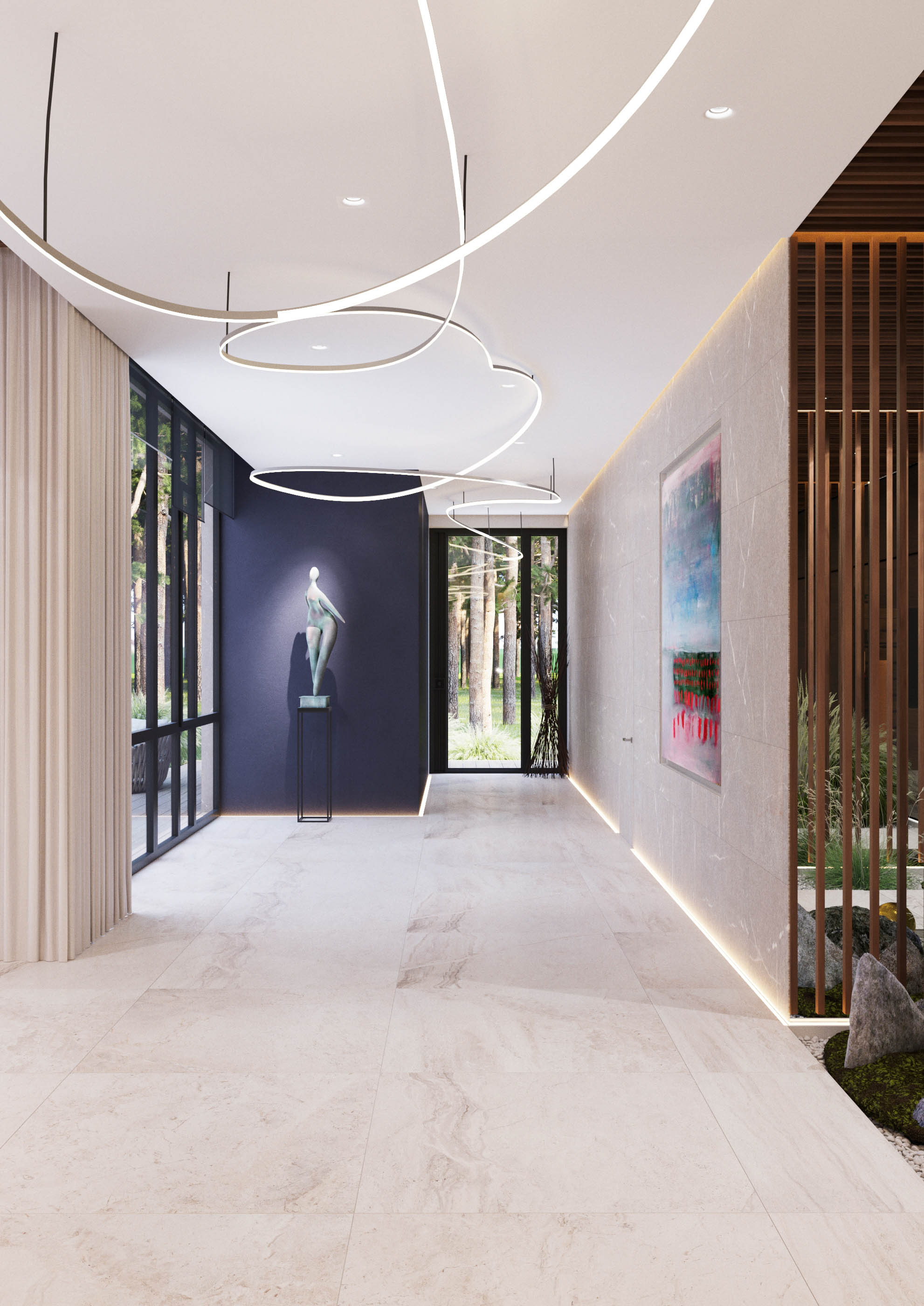 莫斯科乡村别墅 | 2017 年完工的单家庭住宅室内设计案例-34