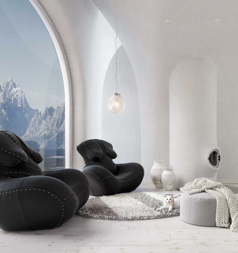 合作设计的“Nagababa”皮革扶手椅-1