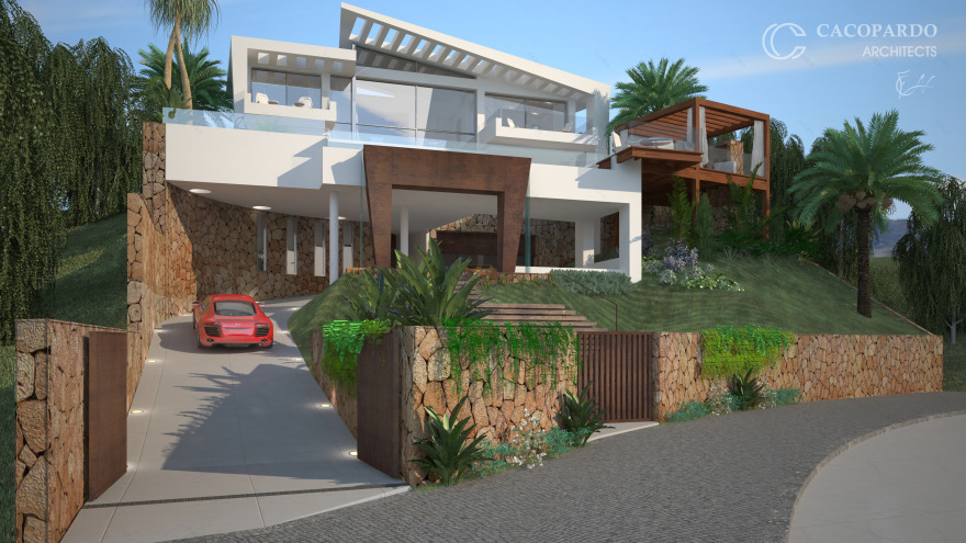 地中海风情豪华别墅,设计师打造无限海景视野-0