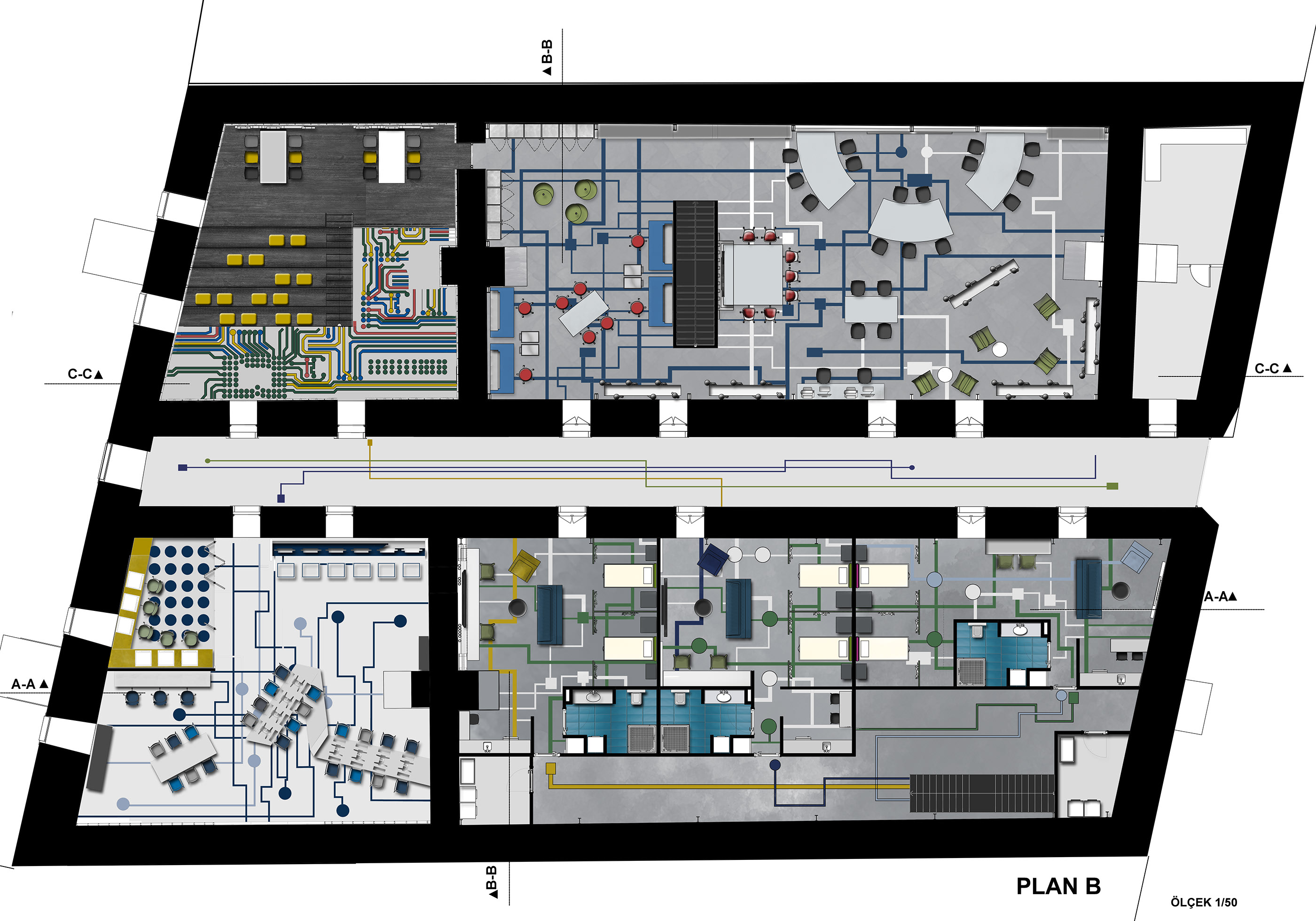 主板之舞 | 伊斯坦布尔青少年科技创业中心设计-9