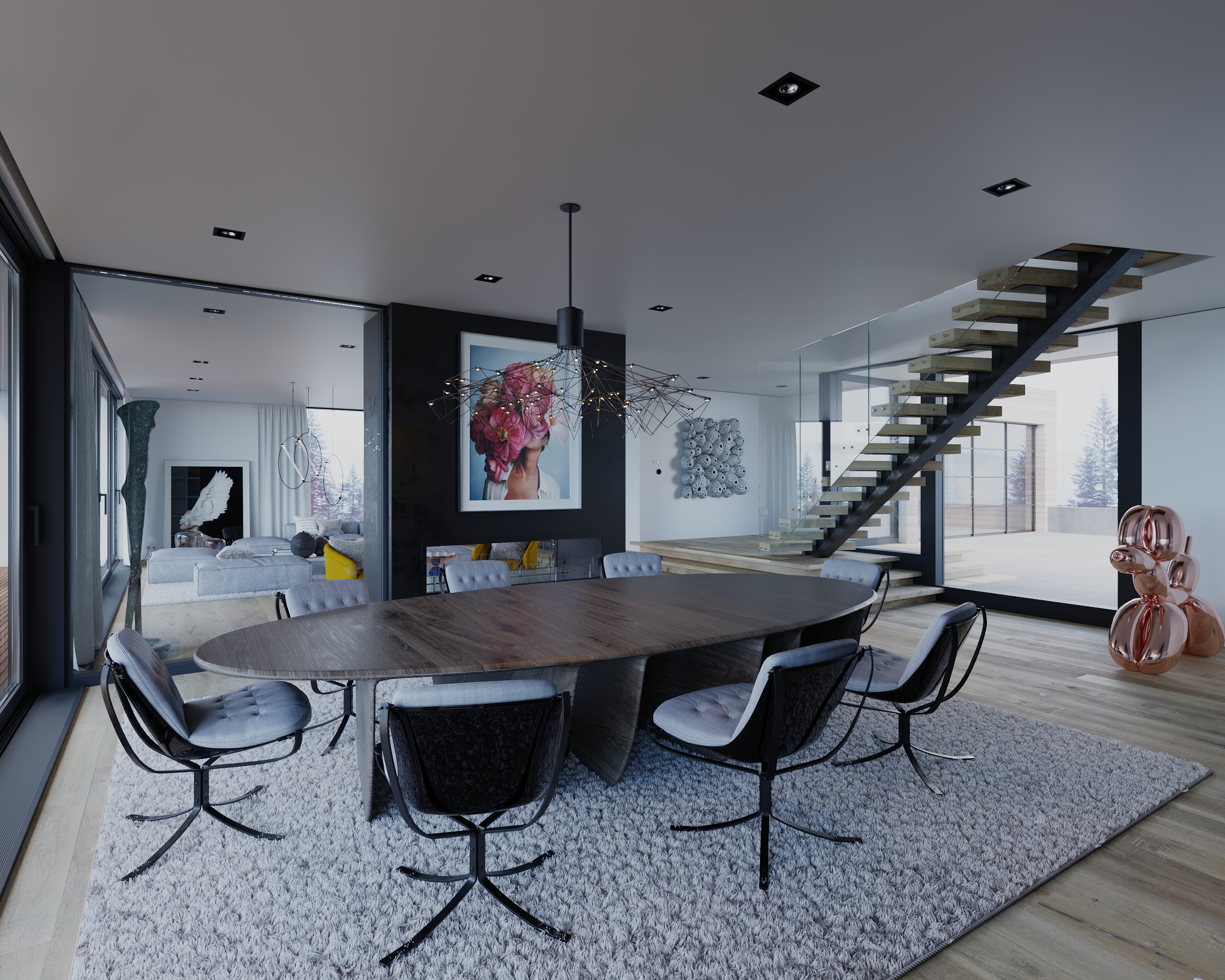 Powder Mountain house visualization. Cinema 4D + Corona-5