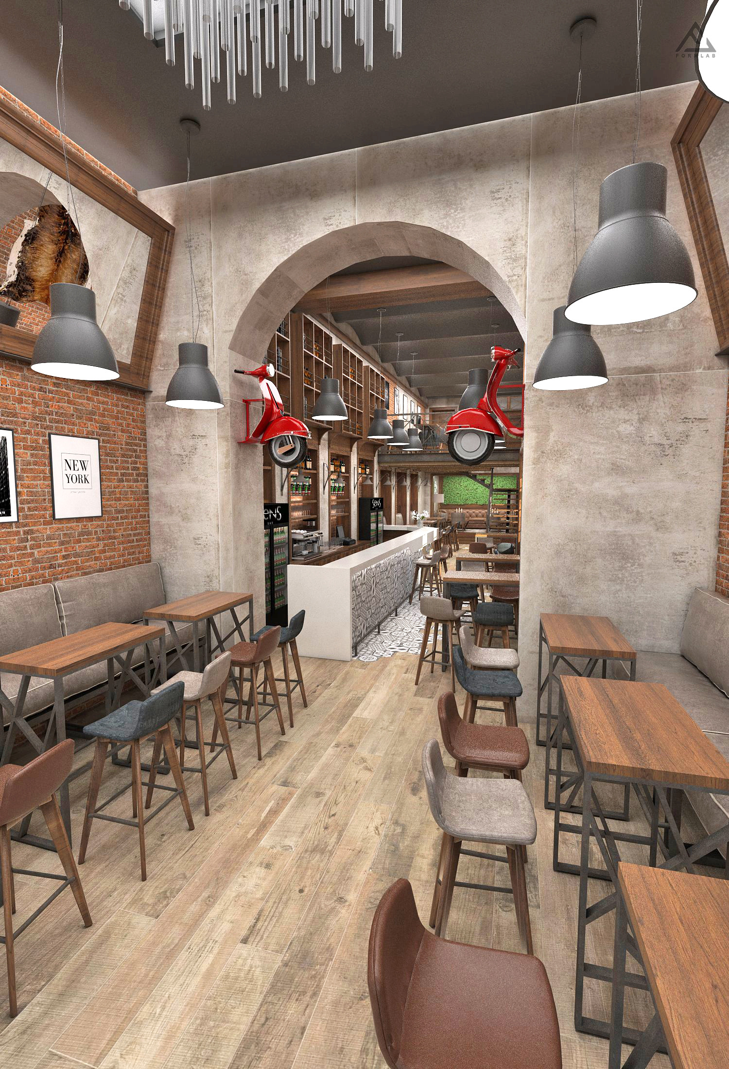 2018 年工业风酒吧设计-0