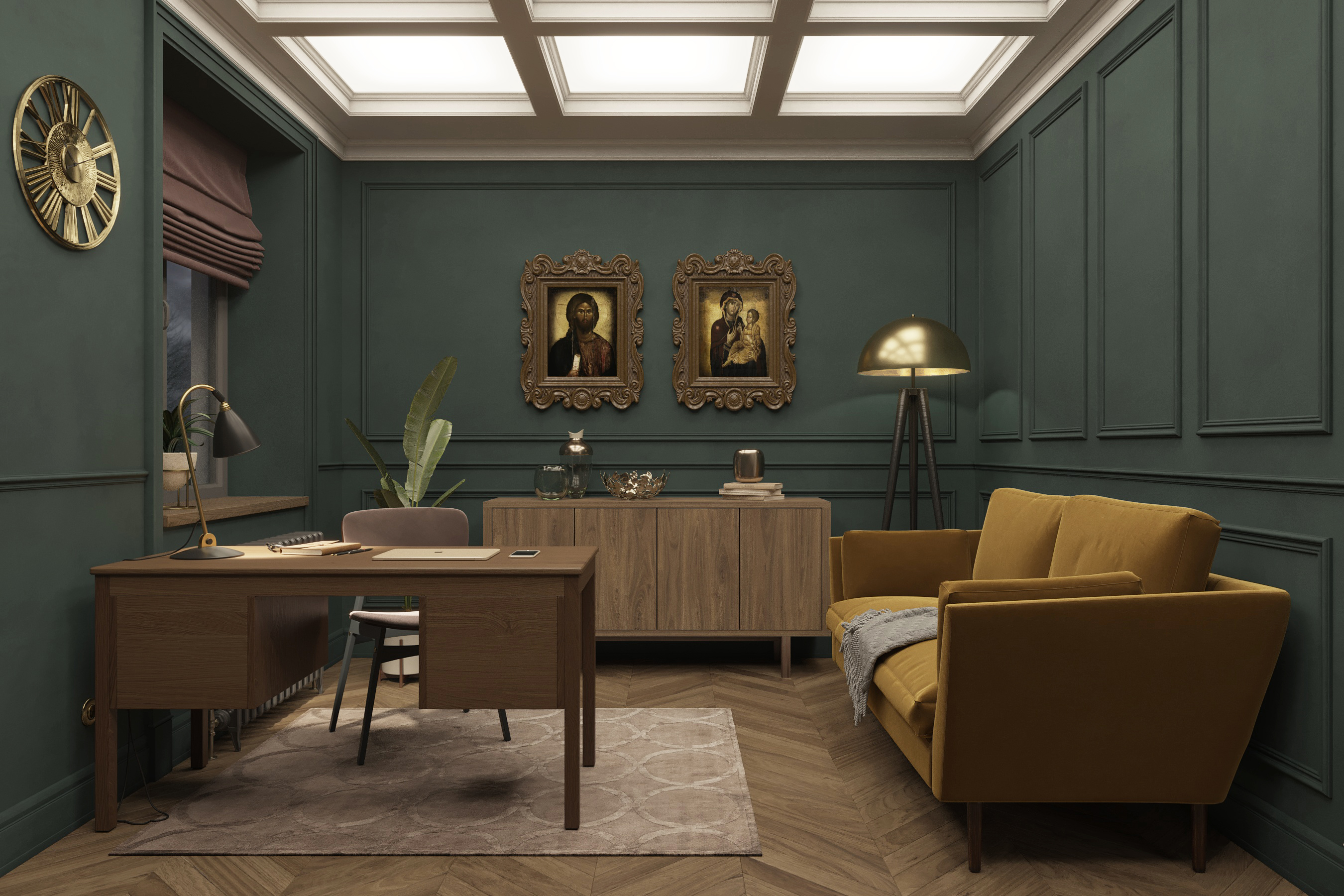 俄罗斯家庭住宅二楼现代与古典的完美融合-26