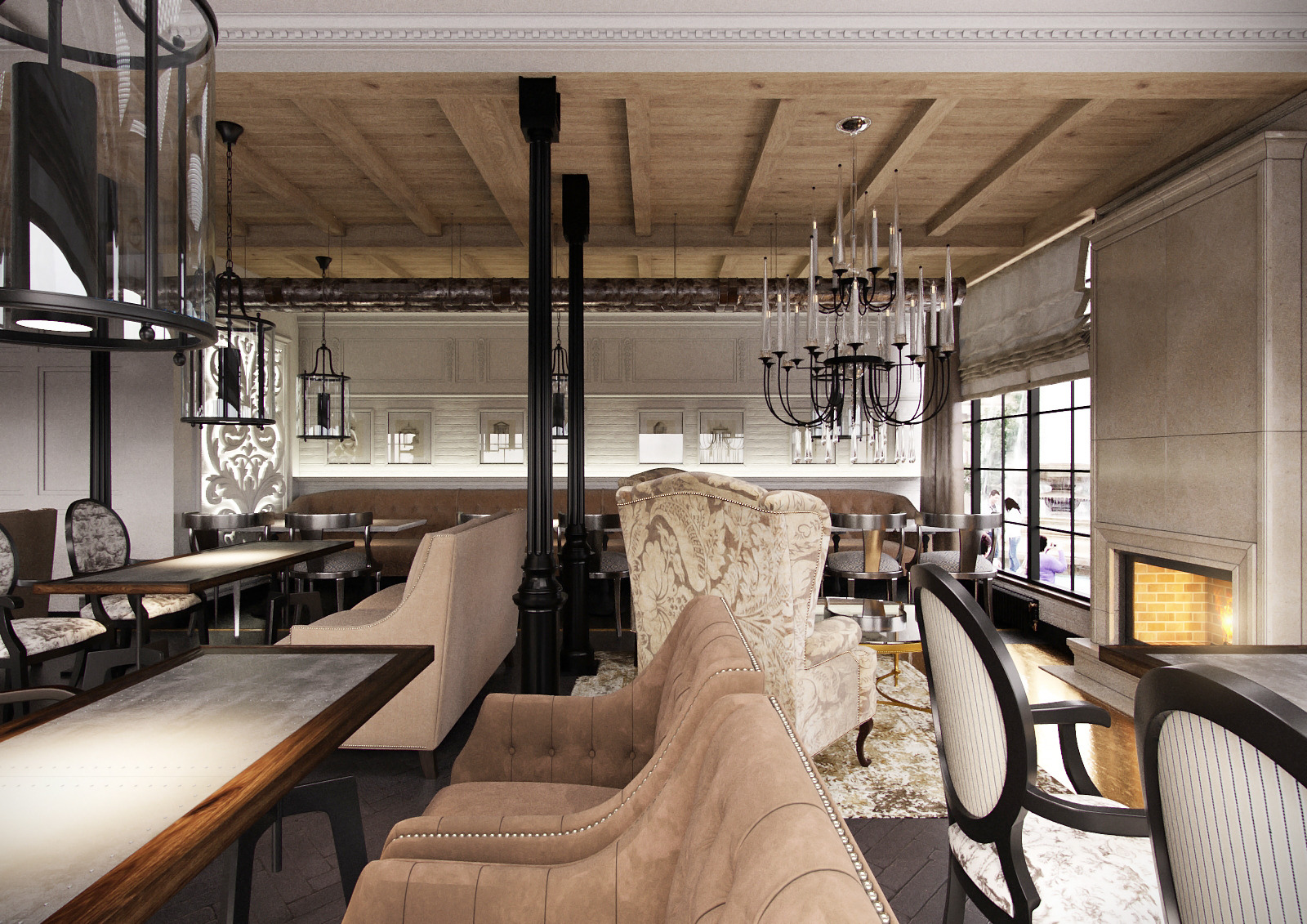 2016 年完成的“黑手党”餐厅室内设计案例-19