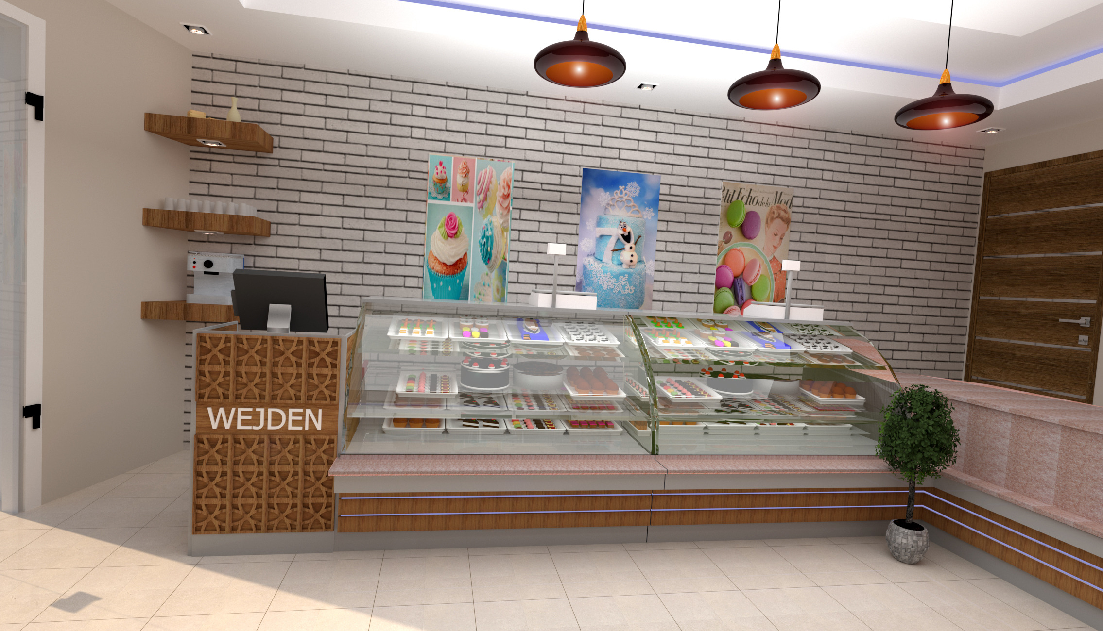 温馨甜品店室内设计-2