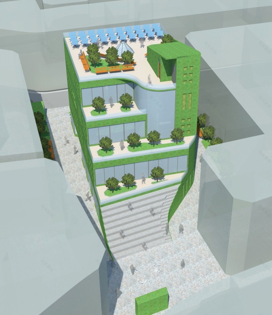 2014 年可持续建筑设计与绿色屋顶的融合-13