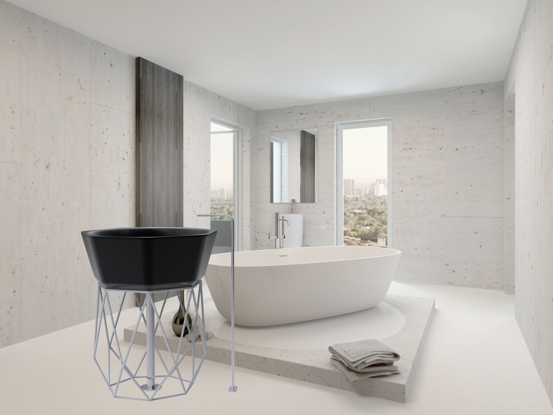 钻石造型独立洗手台-0