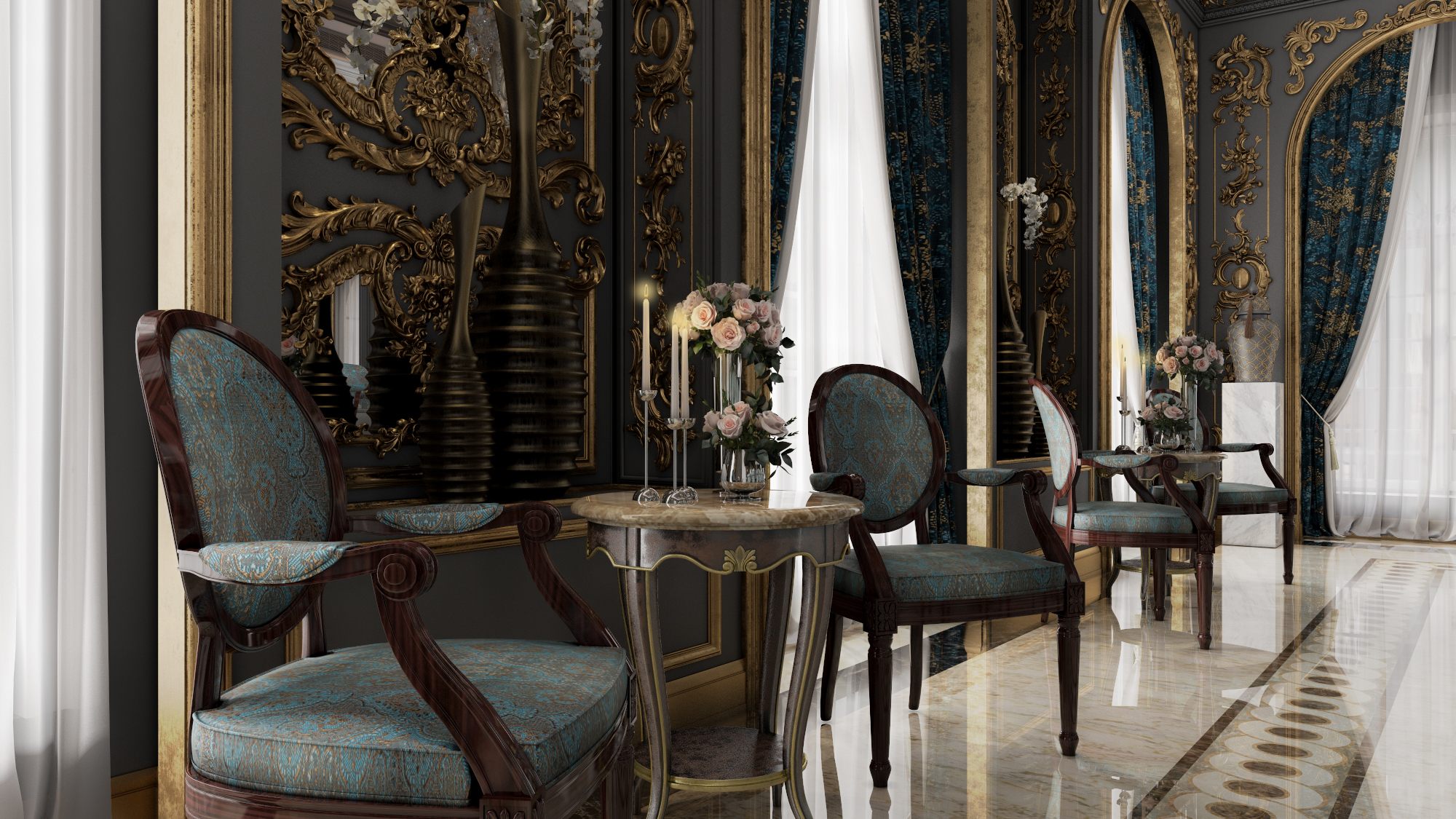 豪华经典餐厅设计-6
