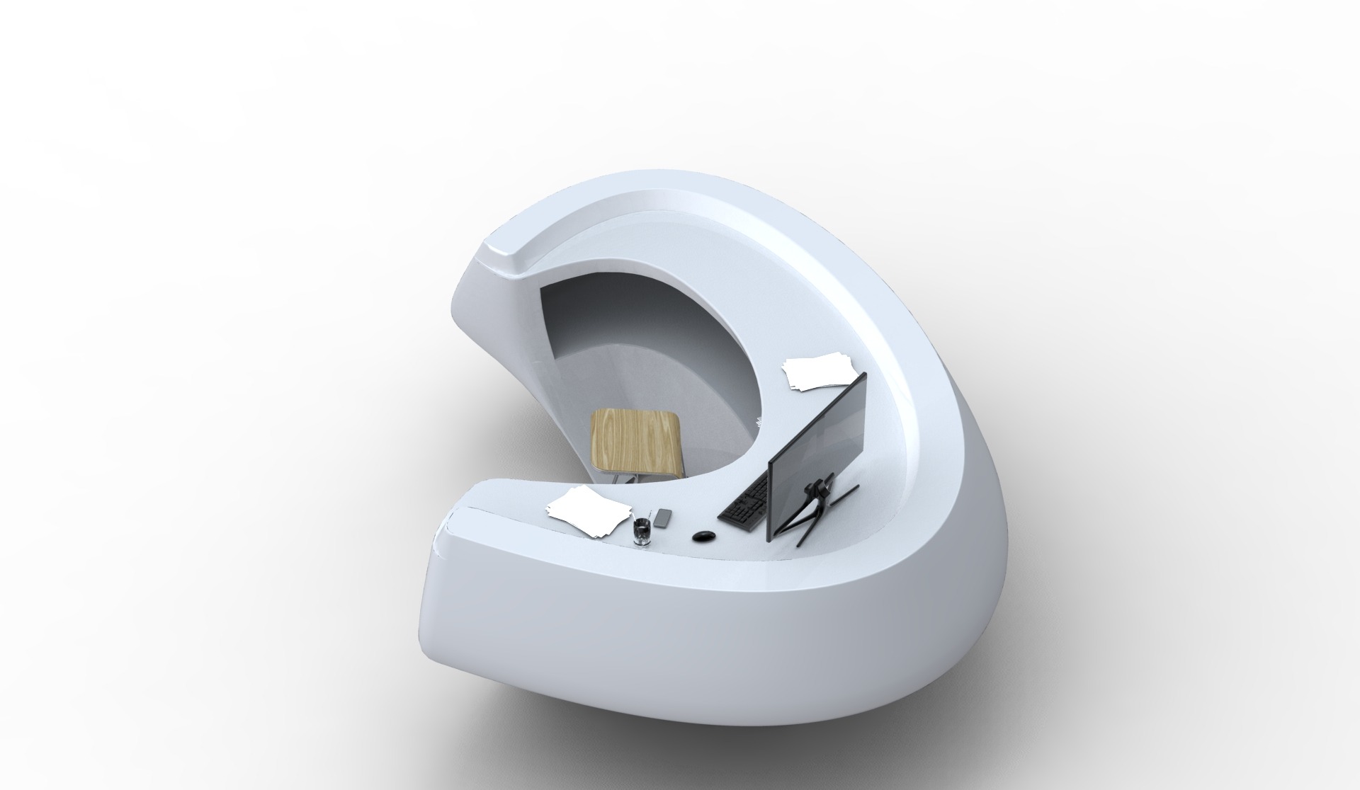 有机造型飞翼接待台-20