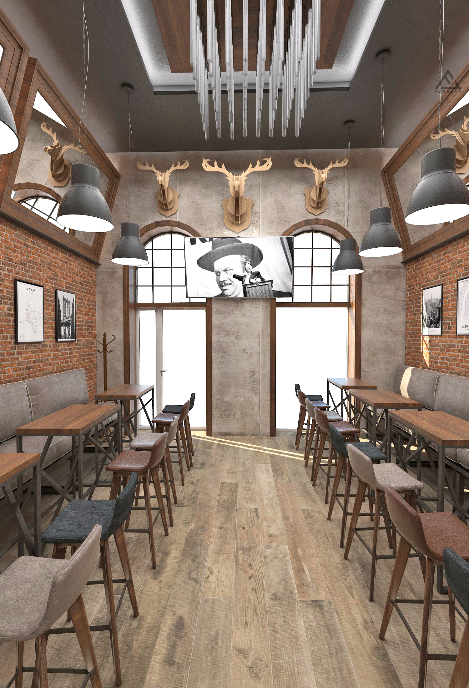 2018 年工业风酒吧设计-3