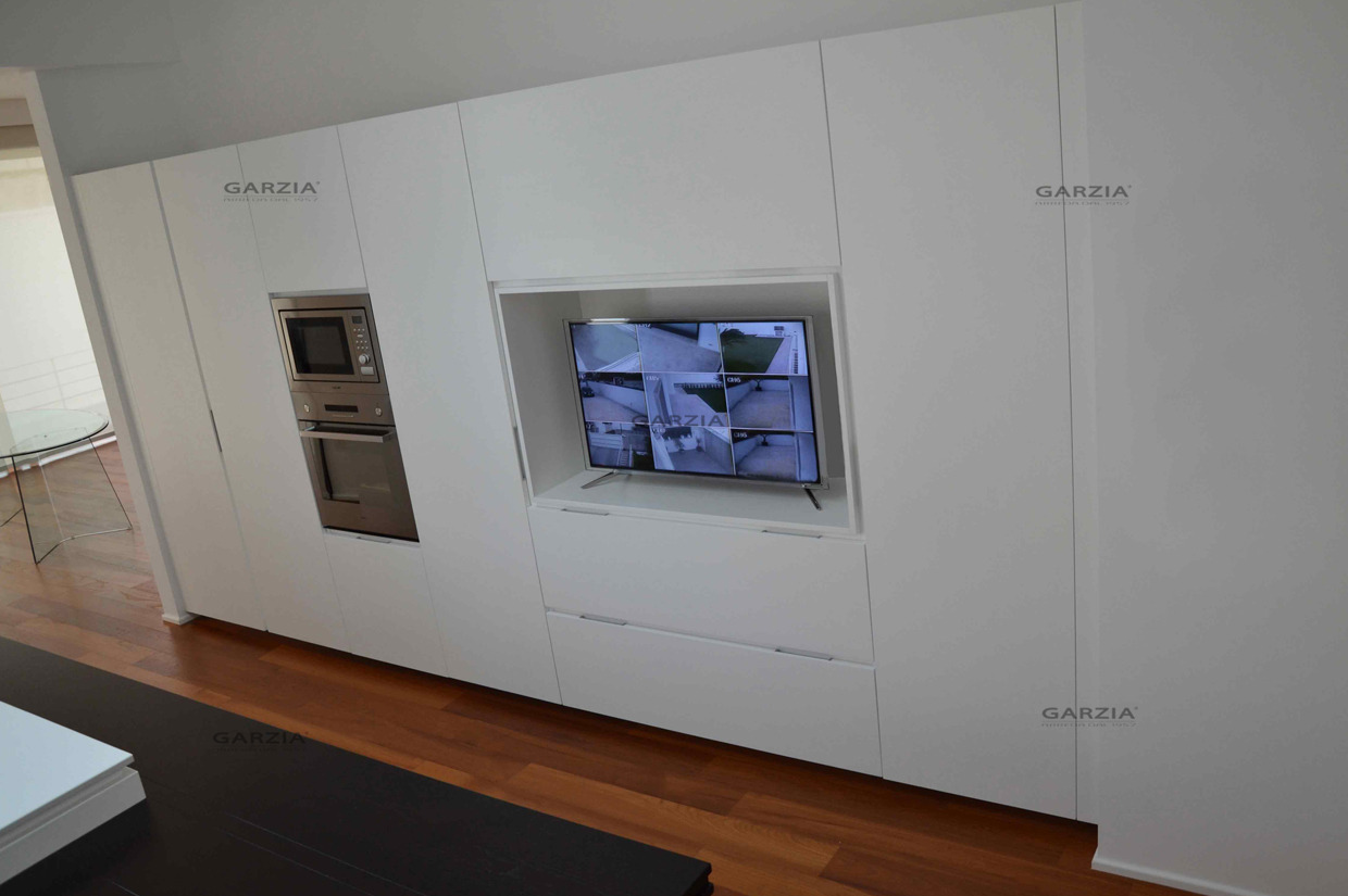 严苛现代厨房，木纹质感白橡木开放式厨房台面-5