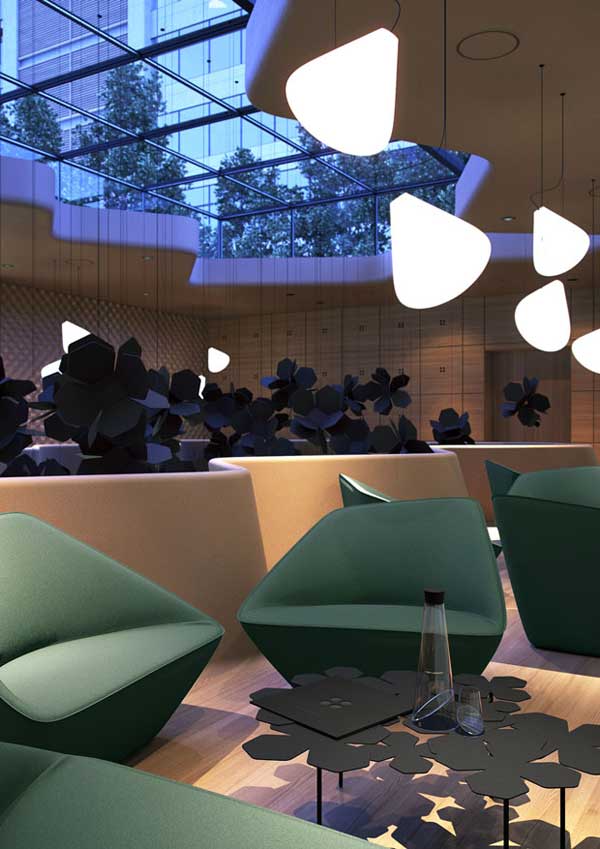 花朵形状装饰的Hollow餐厅-3