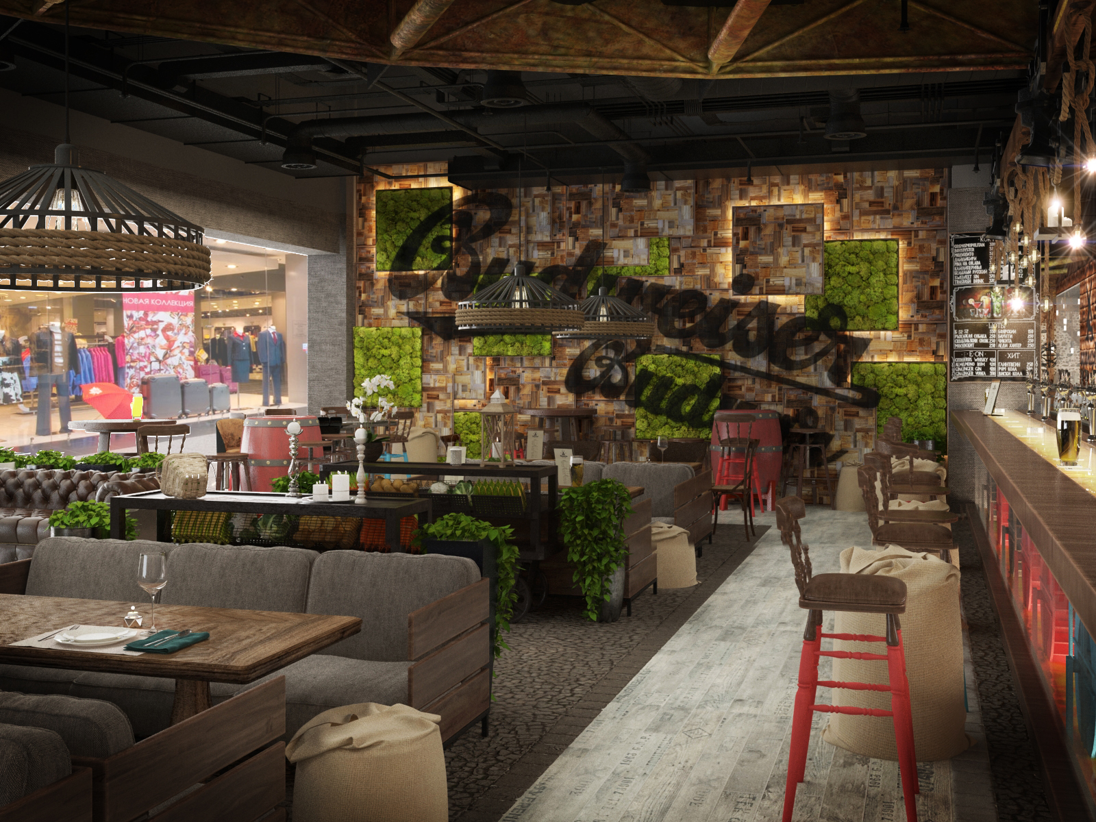 莫斯科"百威麦芽"餐厅——啤酒与设计的完美融合-7