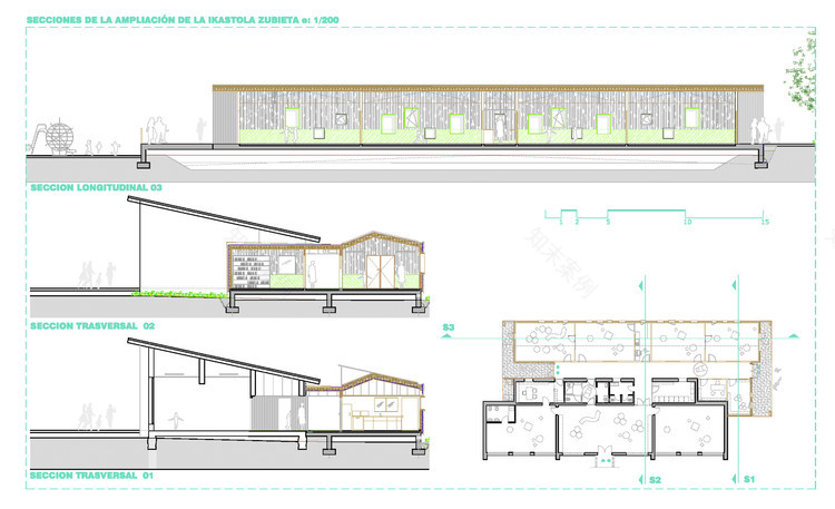 西班牙 Zubieta 幼儿园扩建项目,绿色与木质的儿童学习空间-11