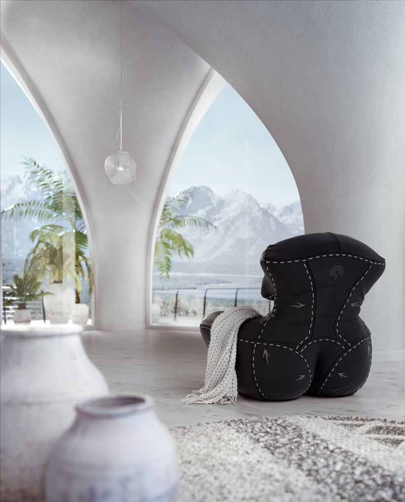 合作设计的“Nagababa”皮革扶手椅-9