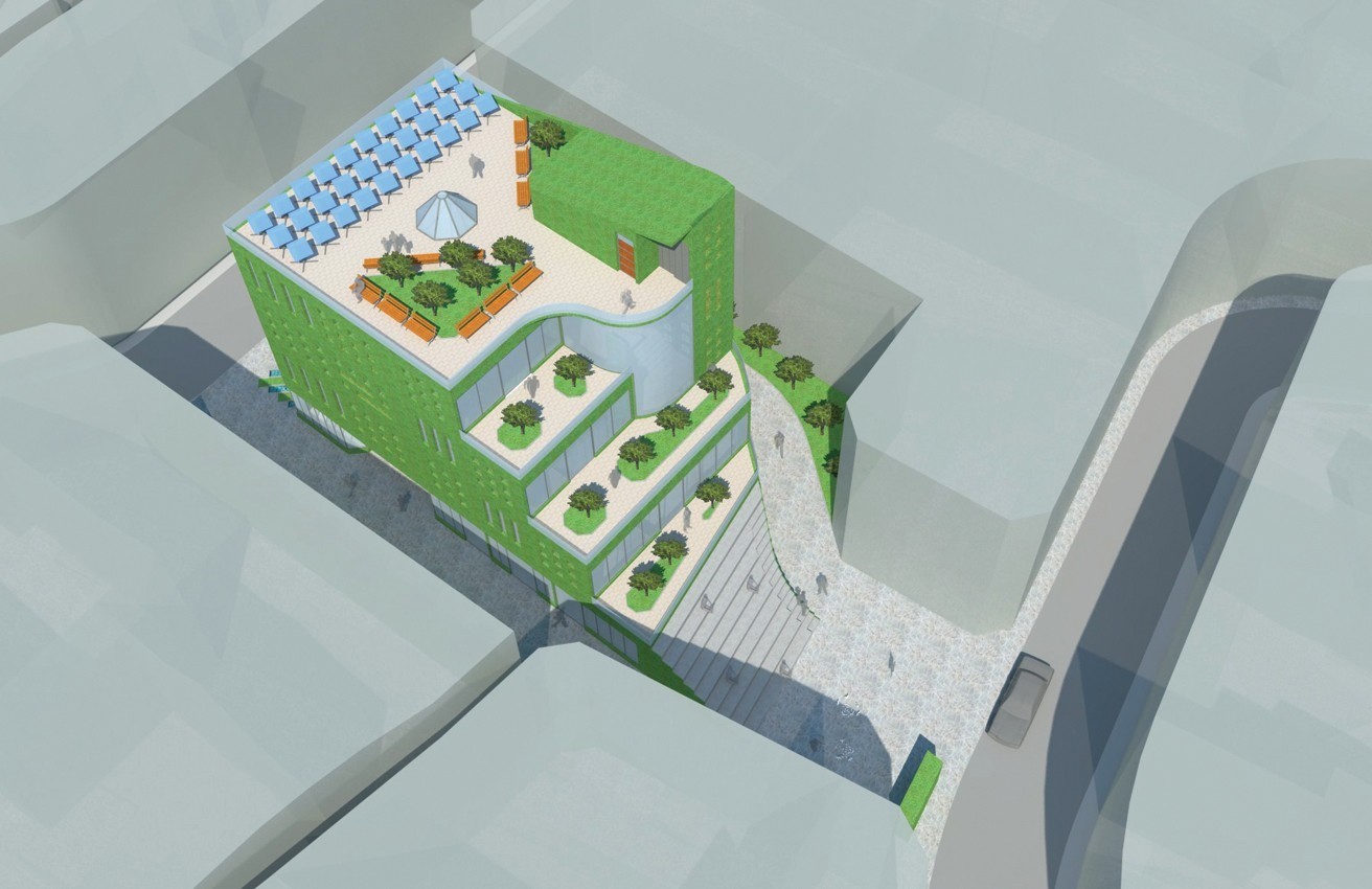 2014 年可持续建筑设计与绿色屋顶的融合-11