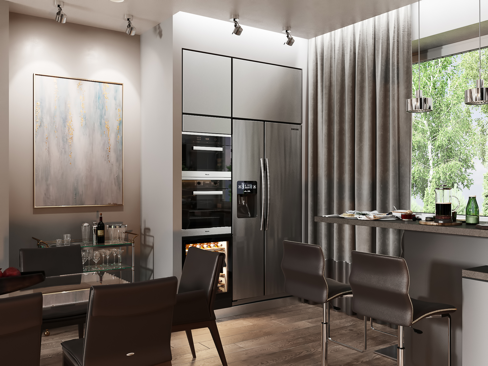 莫斯科 70 平米私人住宅客厅设计-10