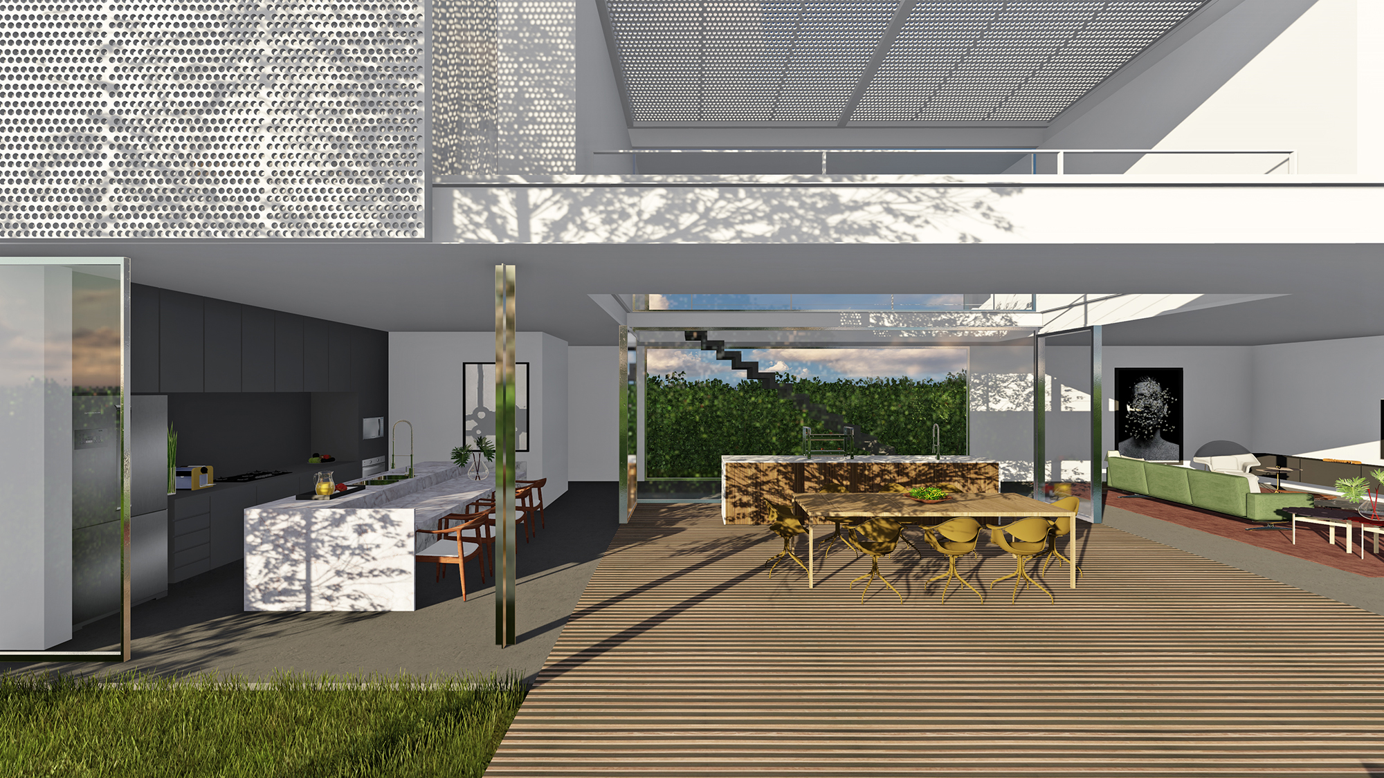 悬浮金属结构光影交织的宜居空间-8