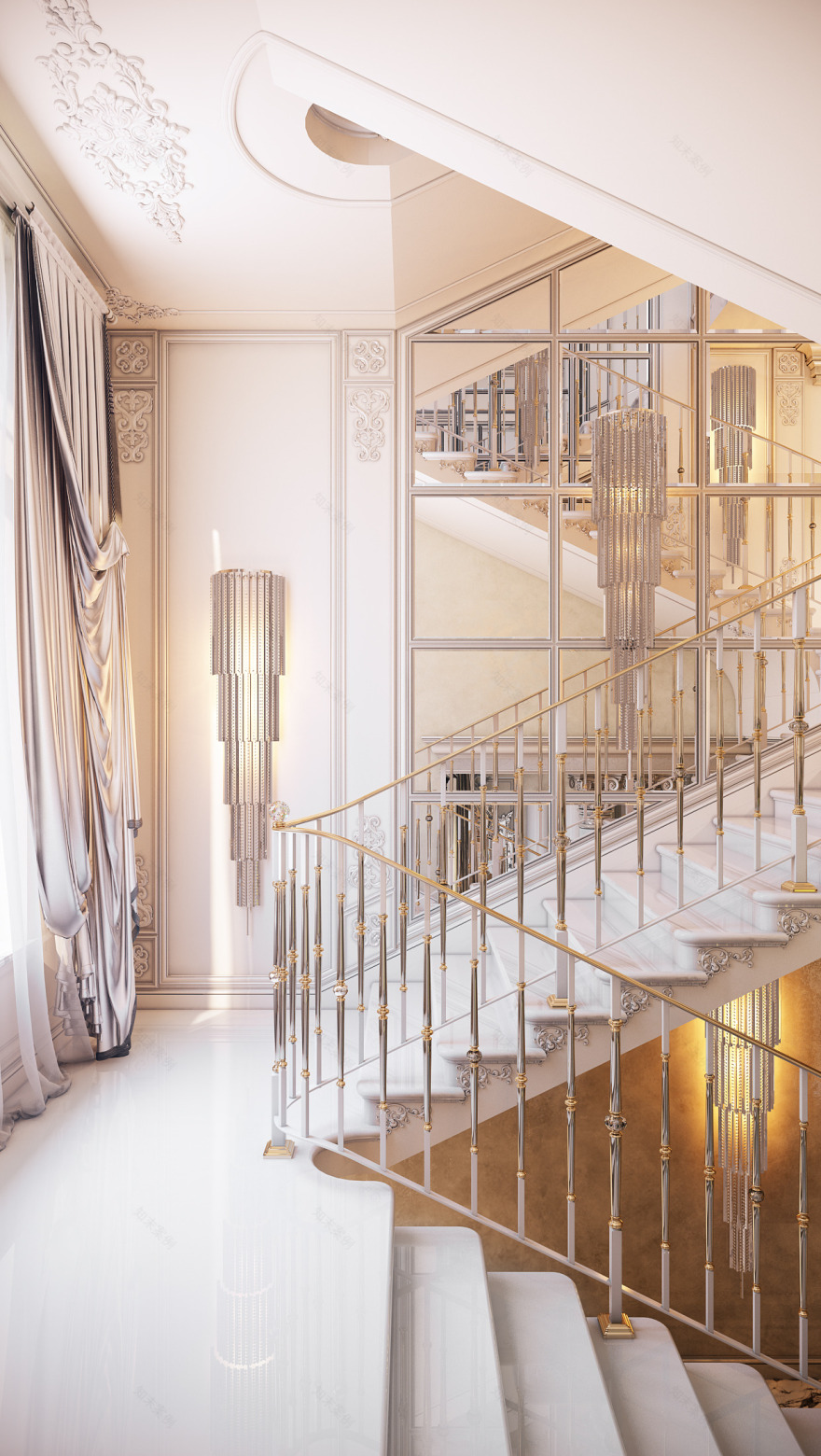 莫斯科轻法式经典住宅设计-45